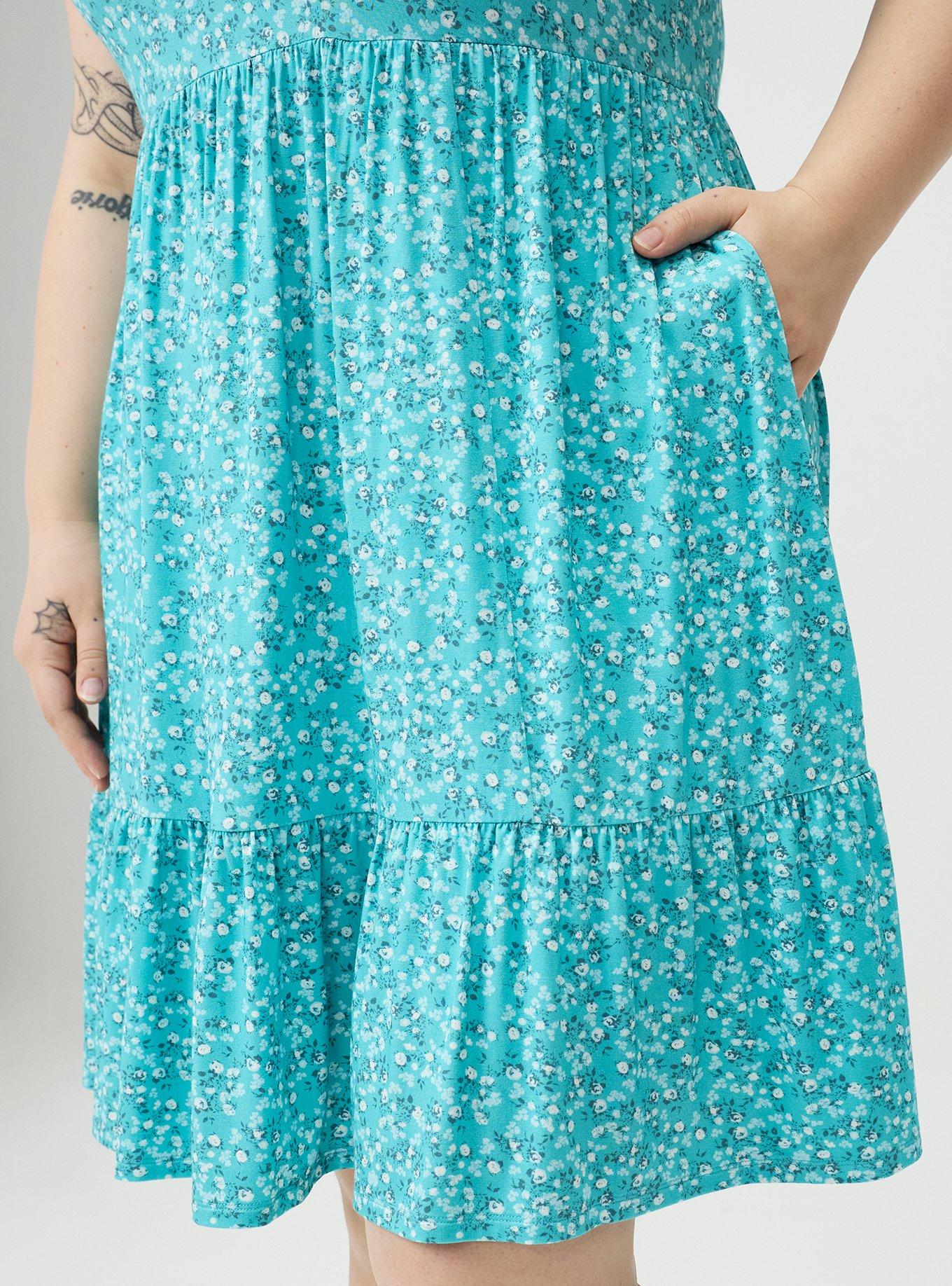 Tiered Tank Mini Dress, PAINTED DITSY FLORAL BLUE, alternate