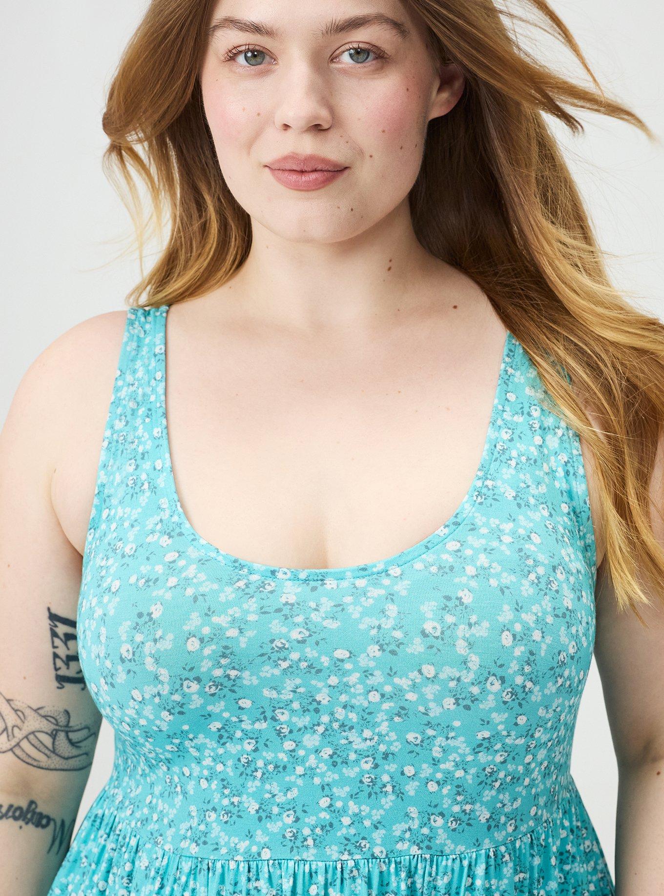 Tiered Tank Mini Dress, PAINTED DITSY FLORAL BLUE, alternate