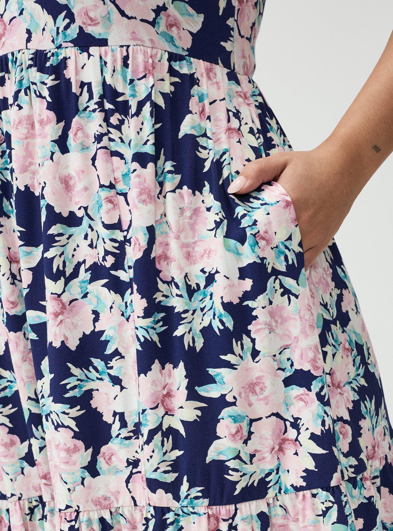 Tiered Tank Mini Dress, ARYA FLORAL ROSE FLORAL NAVY LR, alternate