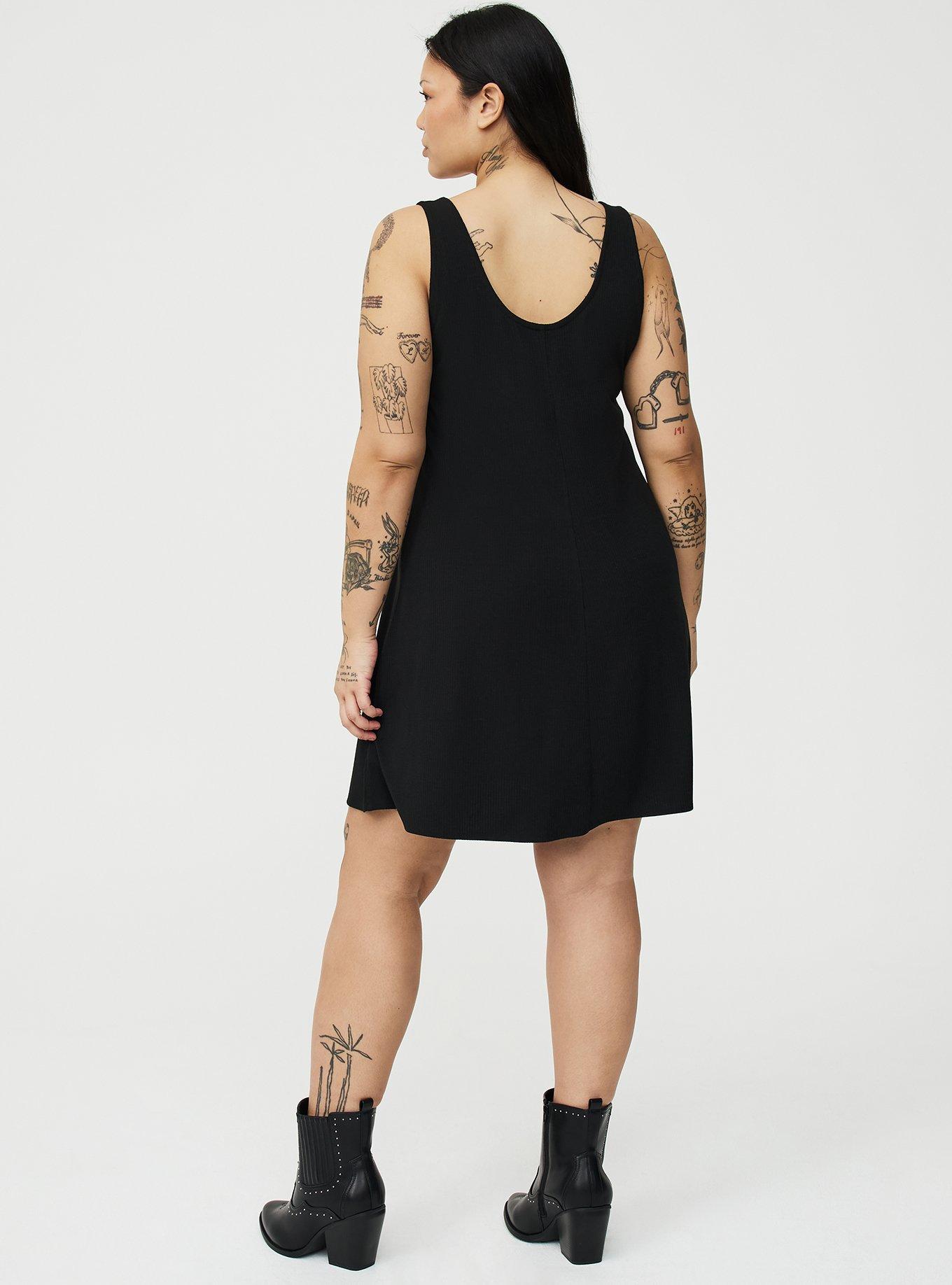 Super Soft RIb Mini Dress, DEEP BLACK, alternate