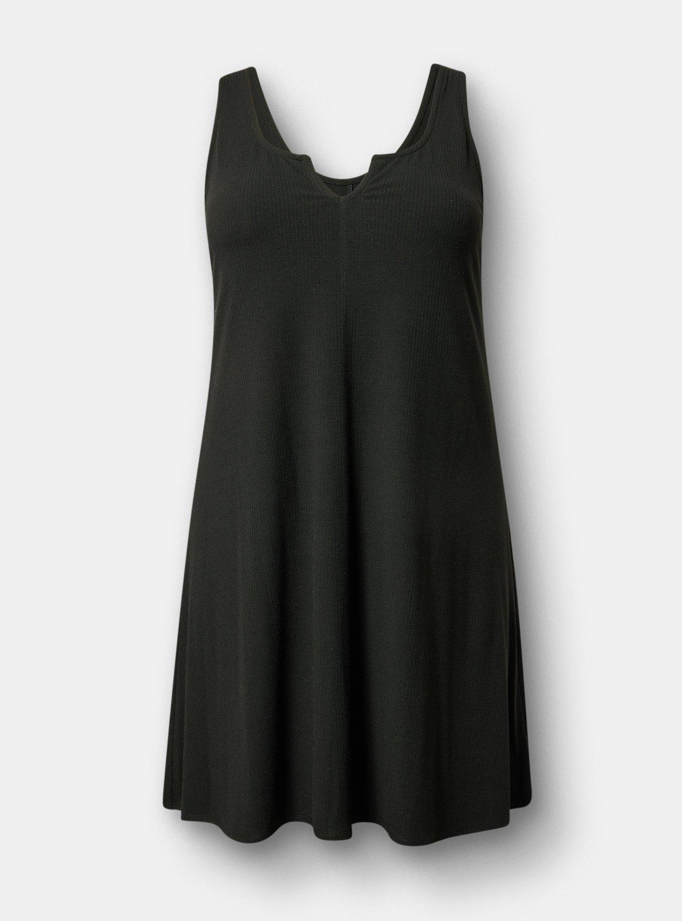 Super Soft RIb Mini Dress, DEEP BLACK, hi-res