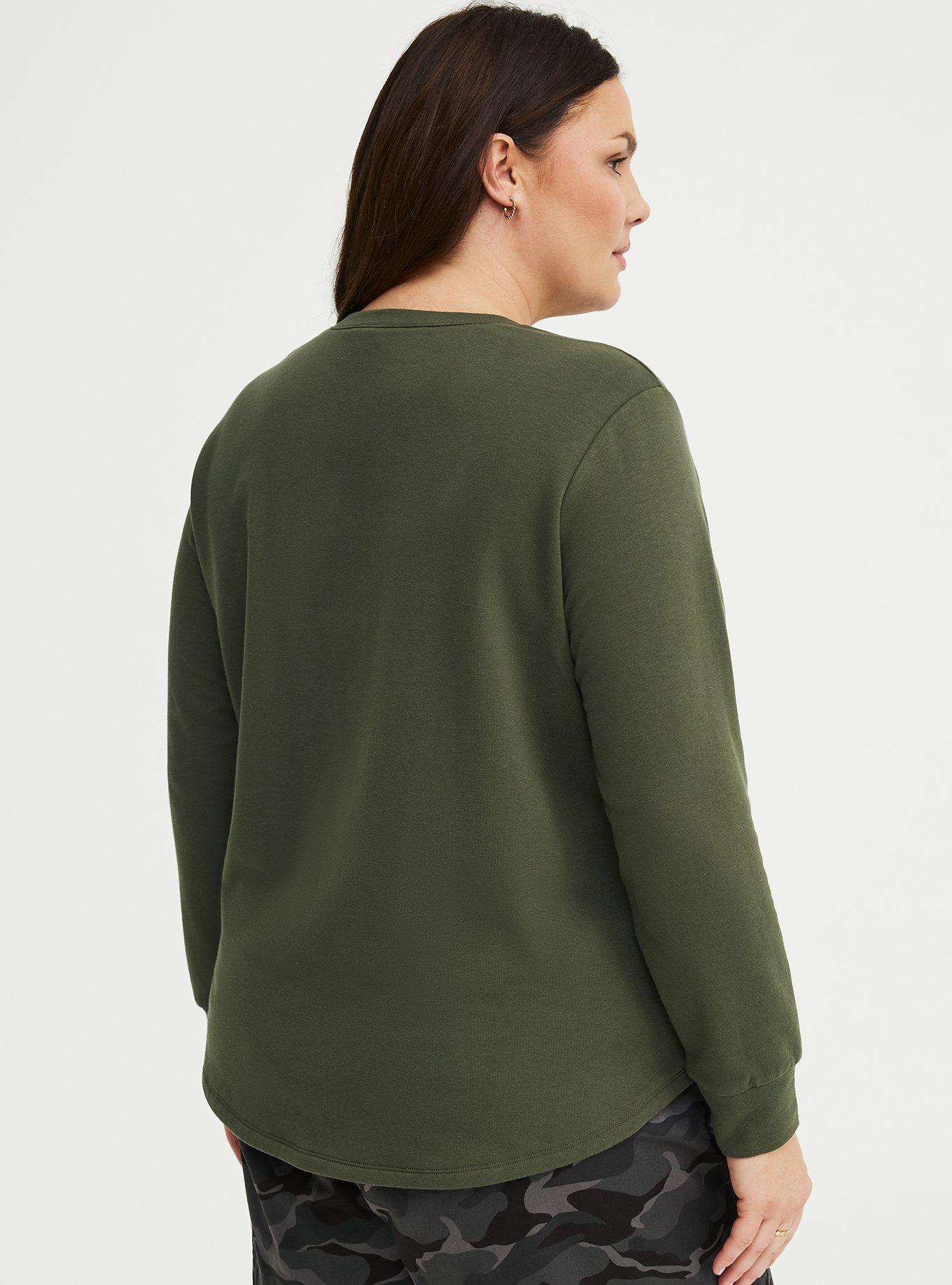 Super Soft Fleece Lace-Up Top, DEEP DEPTHS, alternate