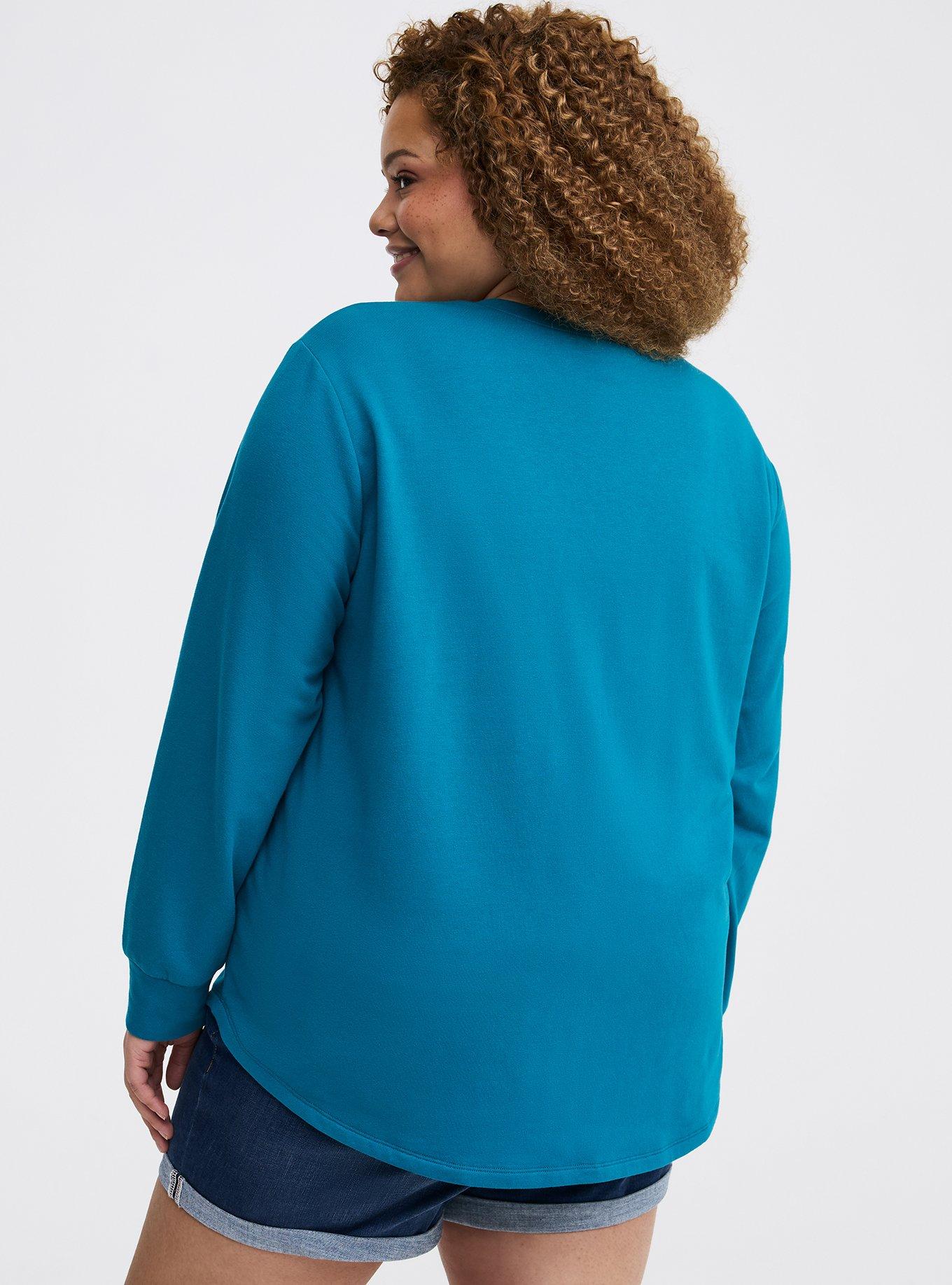Super Soft Fleece Lace-Up Top, OCEAN DEPTHS, alternate