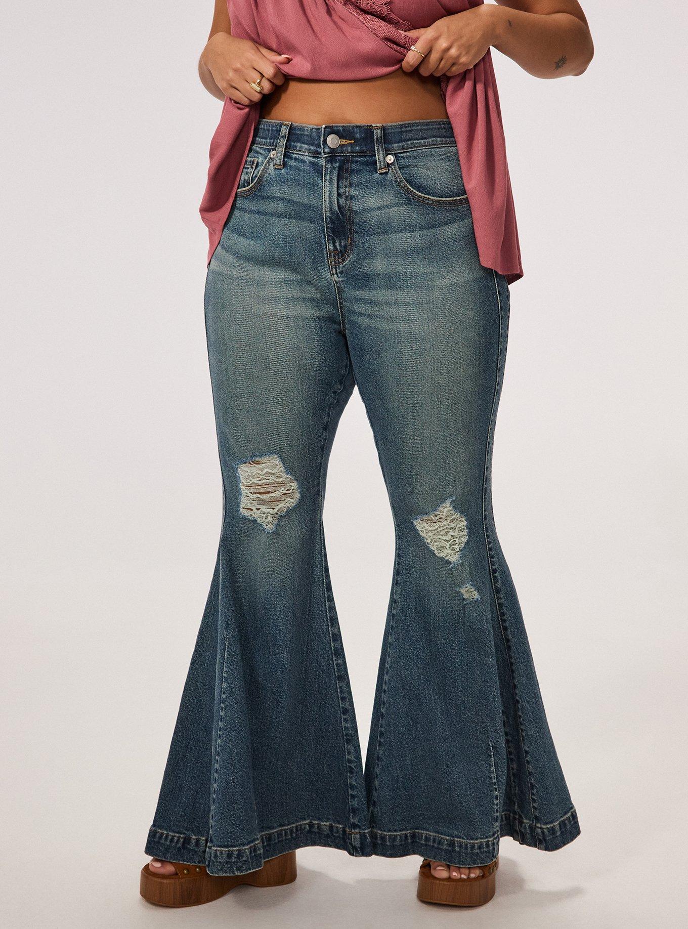 Plus Size Festi Sky High Super Flare Jean, RUSTY NAIL, alternate