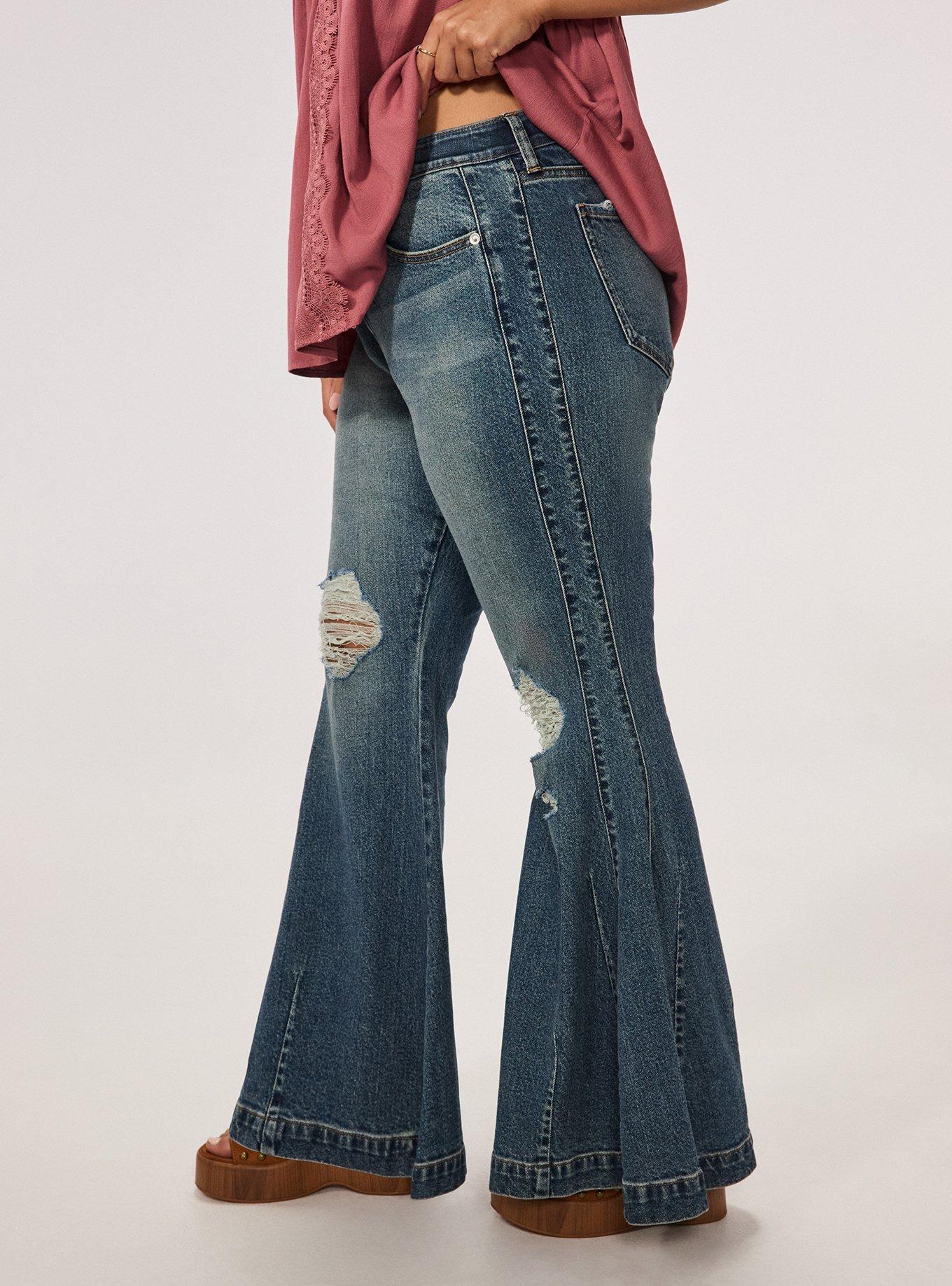 Plus Size Festi Sky High Super Flare Jean, RUSTY NAIL, alternate