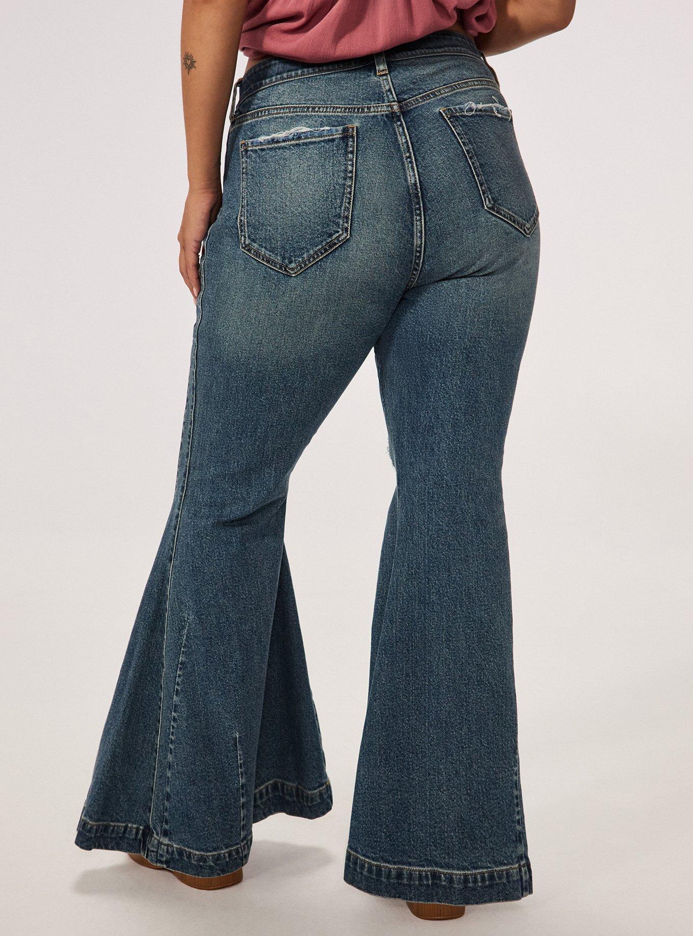 Plus Size Festi Sky High Super Flare Jean, RUSTY NAIL, alternate