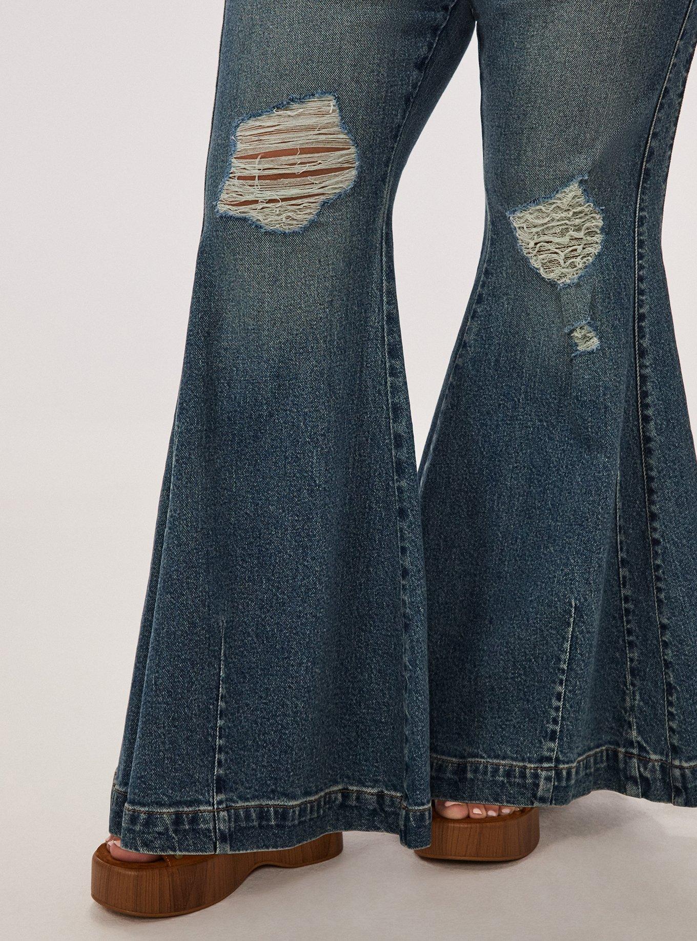 Plus Size Festi Sky High Super Flare Jean, RUSTY NAIL, alternate