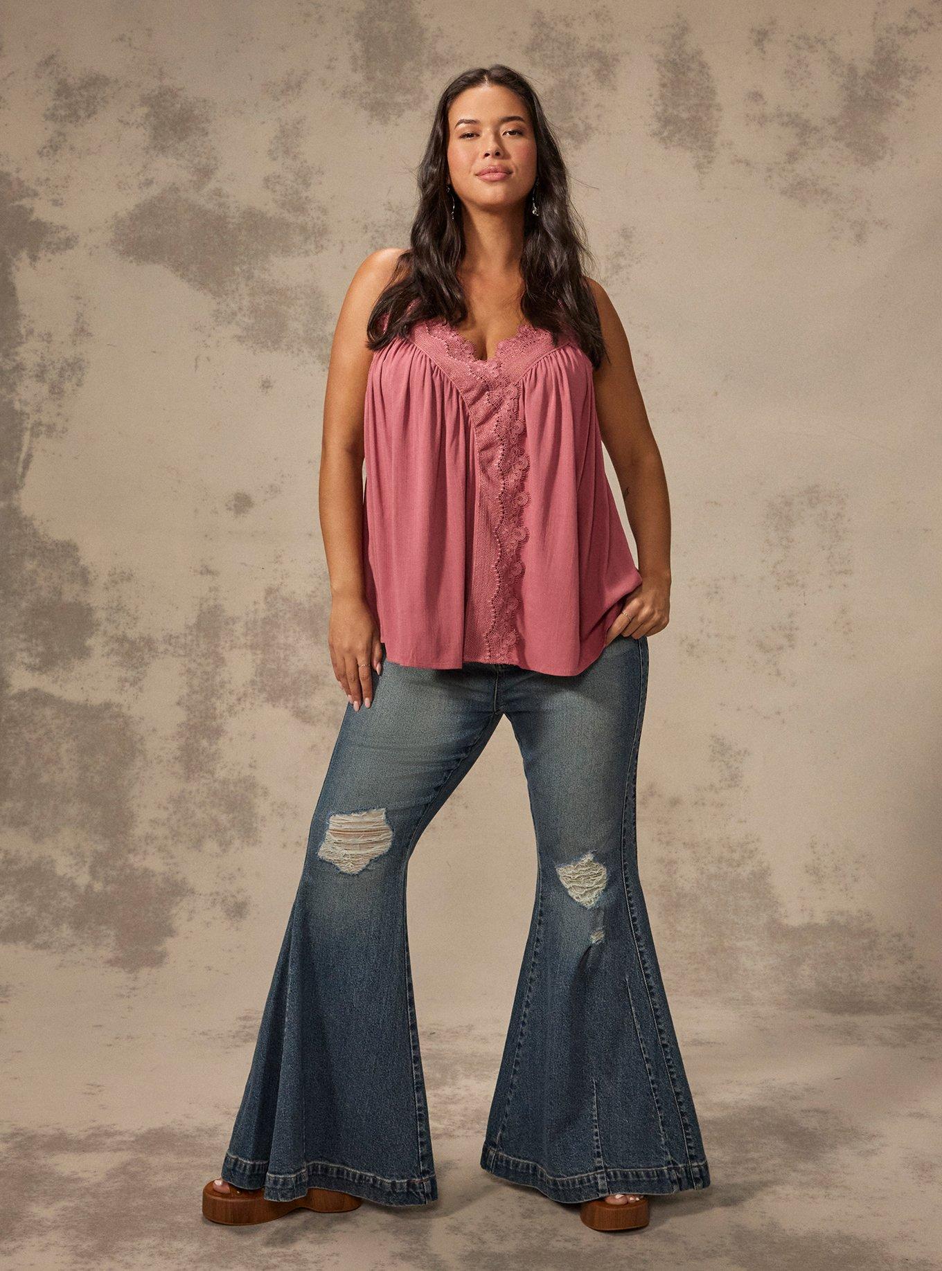 Plus Size Festi Sky High Super Flare Jean, RUSTY NAIL, hi-res