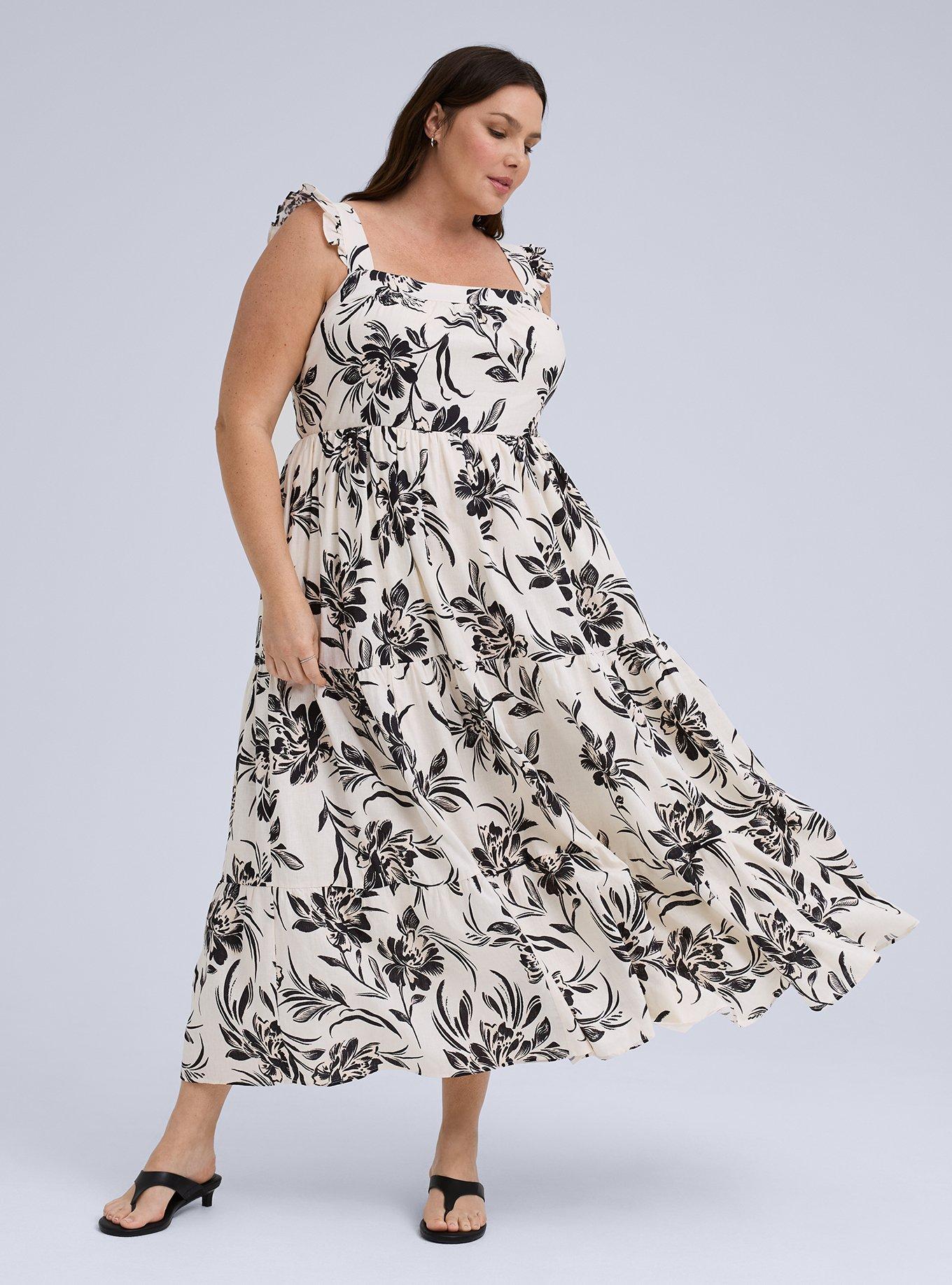 Belle Isle Flutter Sleeve Tiered Maxi Dress, PEONY DANCE IVORY, alternate