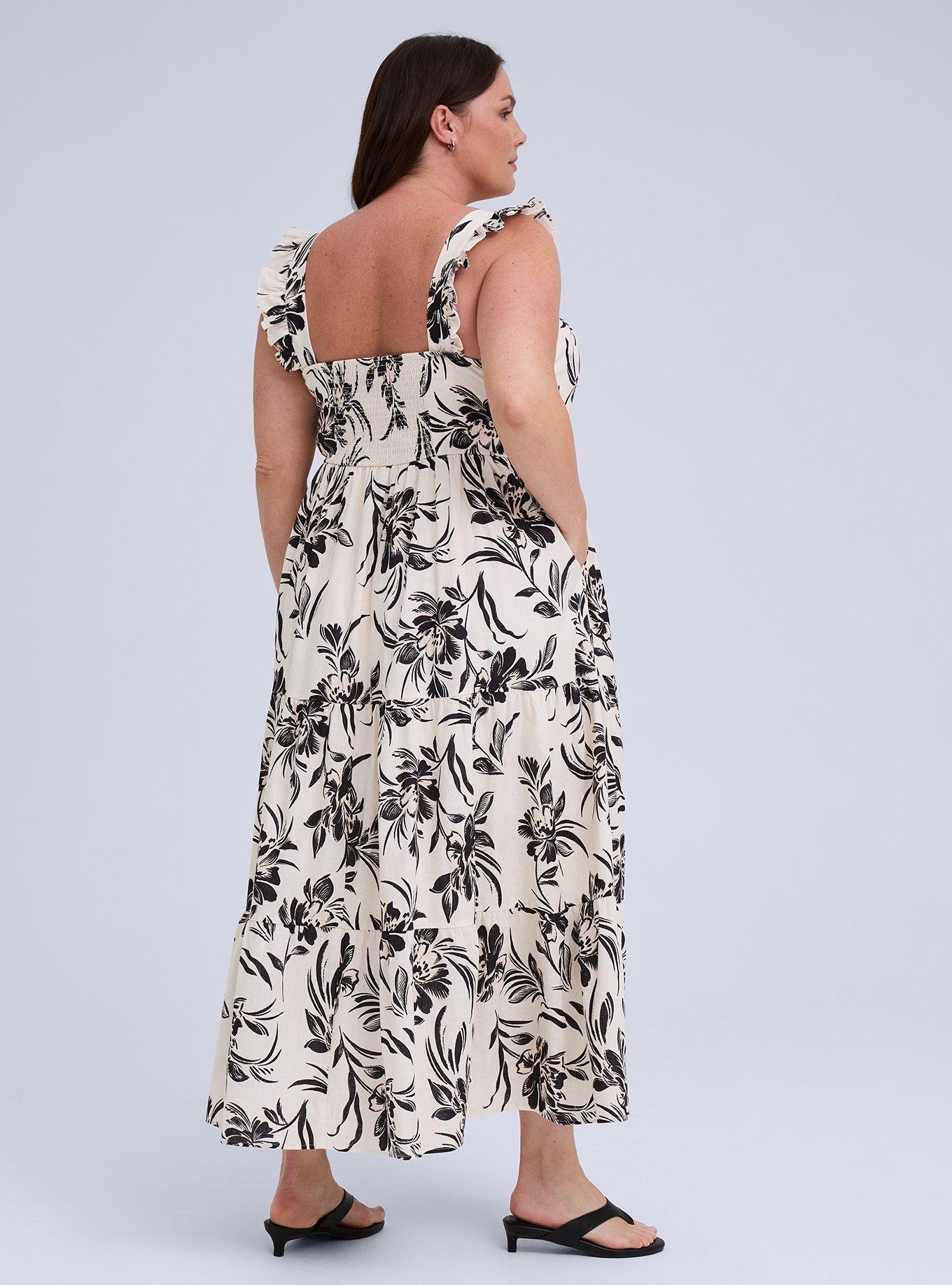 Belle Isle Flutter Sleeve Tiered Maxi Dress, PEONY DANCE IVORY, alternate