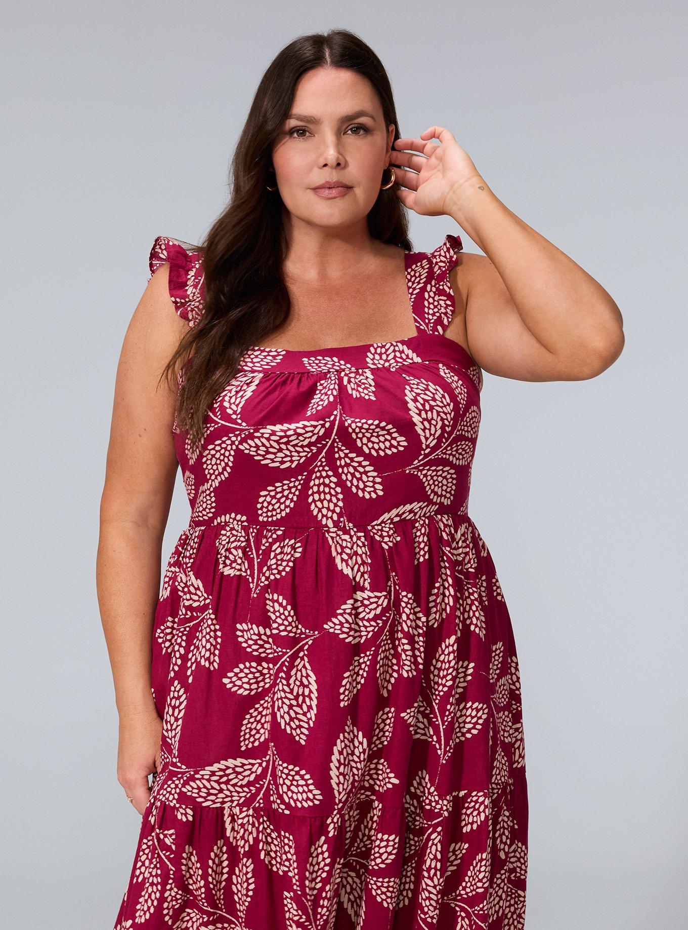 Belle Isle Flutter Sleeve Tiered Maxi Dress, COUNTRY LEAVES BURGUNDY, alternate