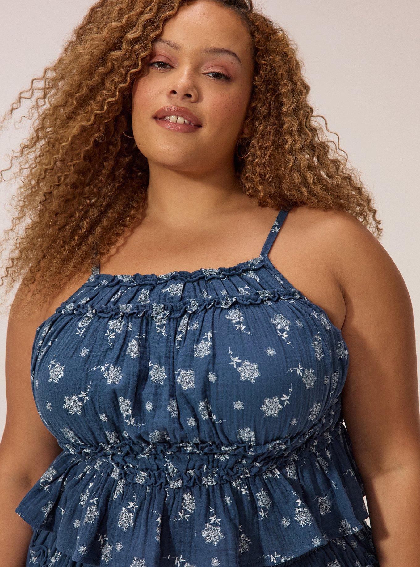 Festi Shirred Detail Tank & Short Set, CALLIA FLORAL NAVY, alternate