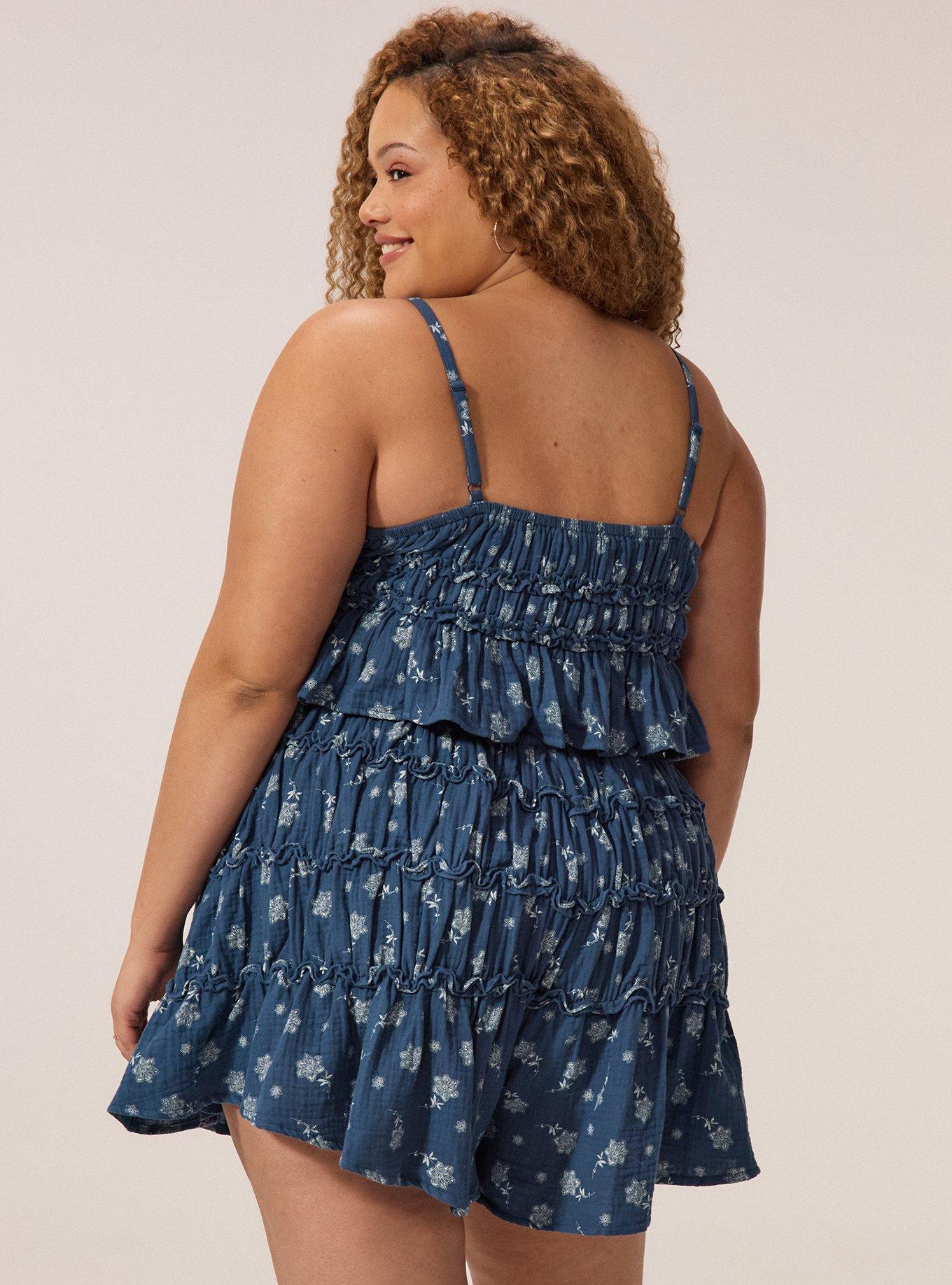 Festi Shirred Detail Tank & Short Set, CALLIA FLORAL NAVY, alternate