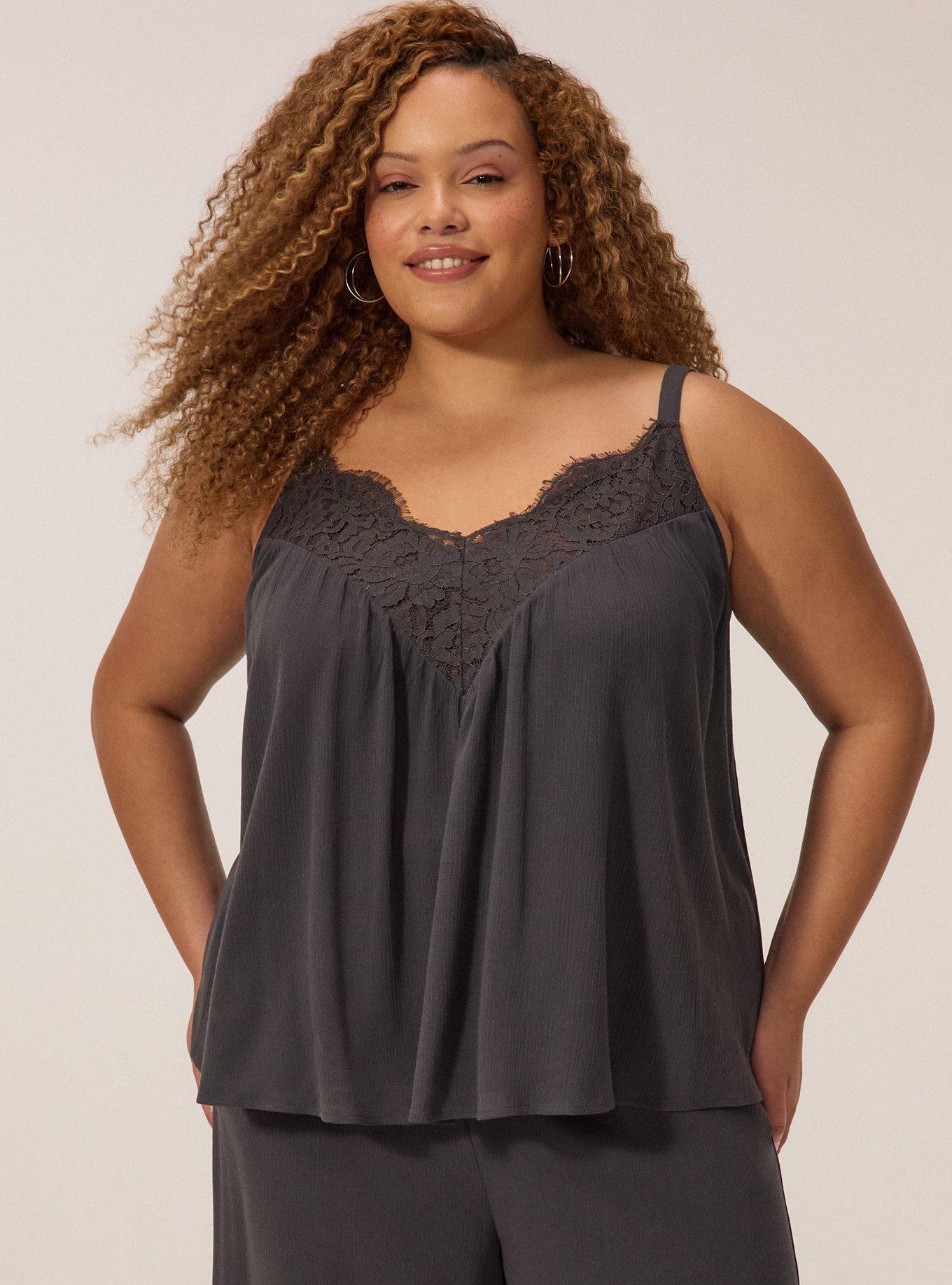 Festi Lace Detail Strappy Cami, PHANTOM, alternate