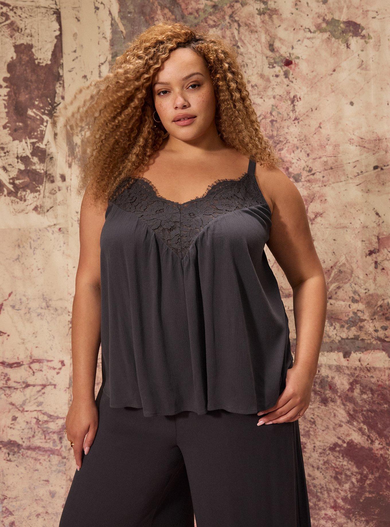 Festi Lace Detail Strappy Cami, PHANTOM, hi-res