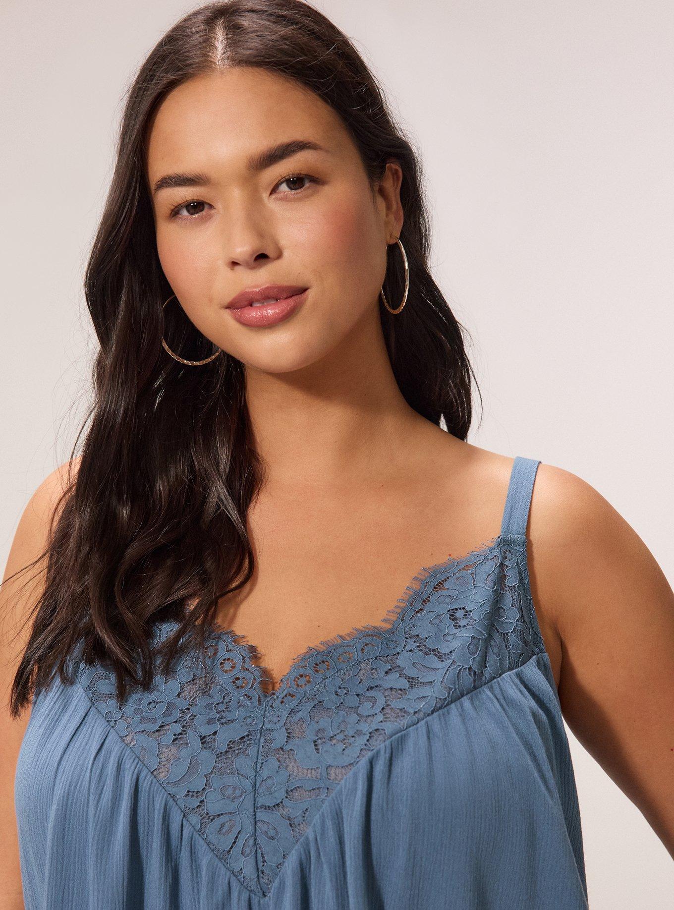 Festi Lace Detail Strappy Cami, BLUEFIN, alternate