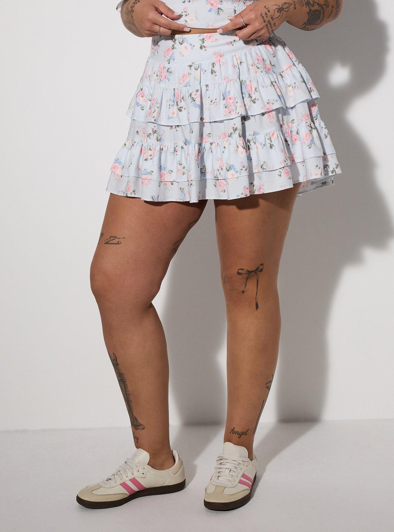 LoveSick Tiered Mini Skort, MANSFIELD ROSE PALE BLUE, alternate