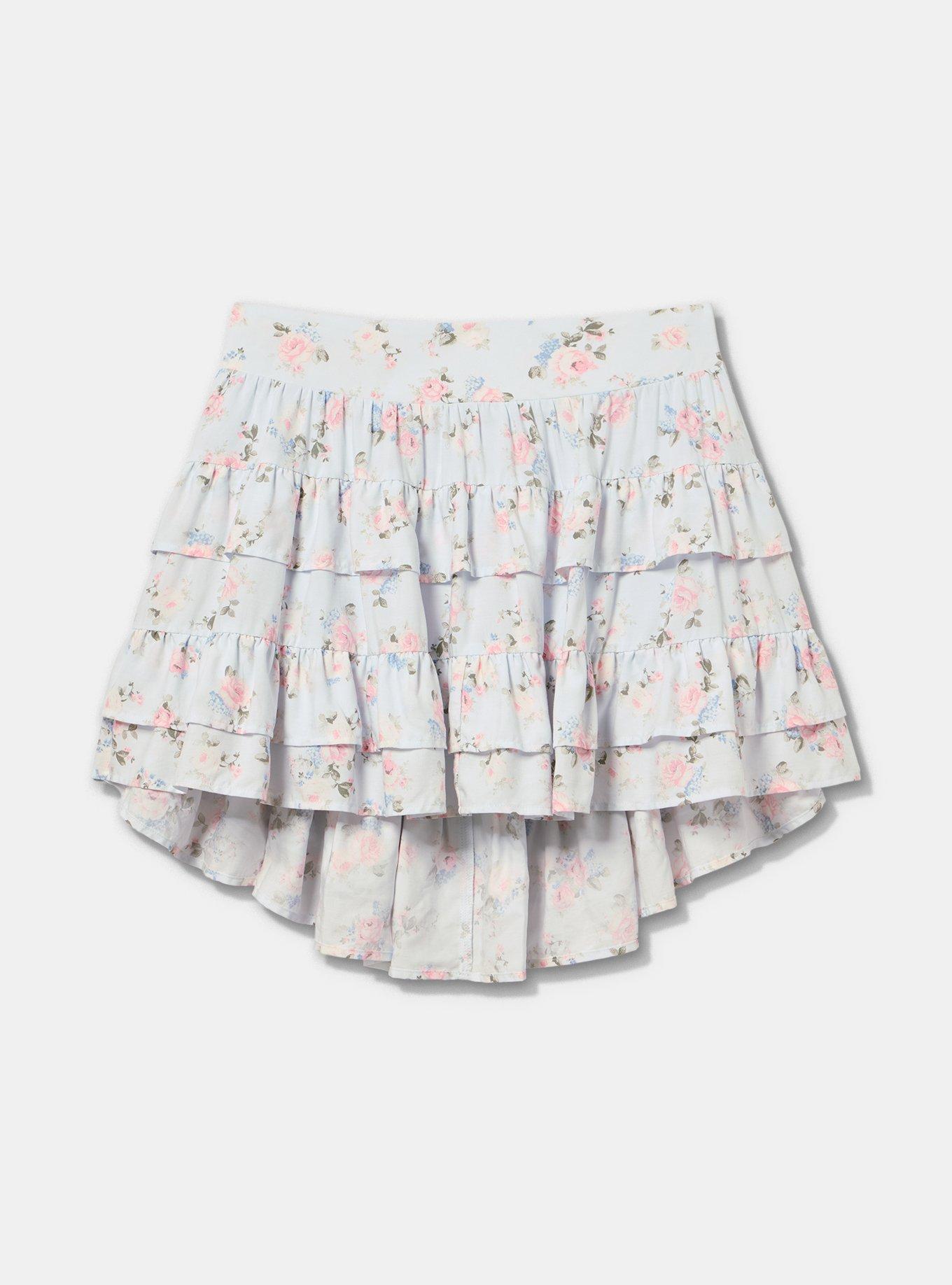 LoveSick Tiered Mini Skort, MANSFIELD ROSE PALE BLUE, flat
