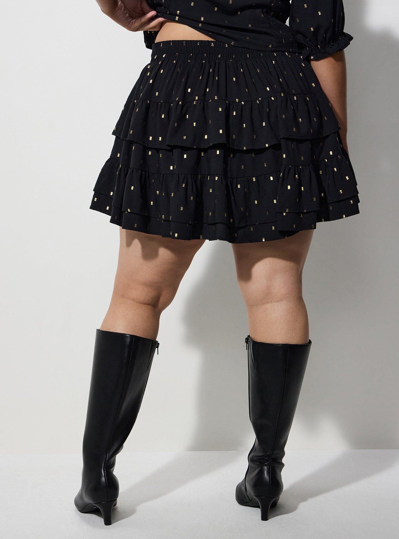LoveSick Tiered Mini Skort, FIL COUPE BLACK, alternate