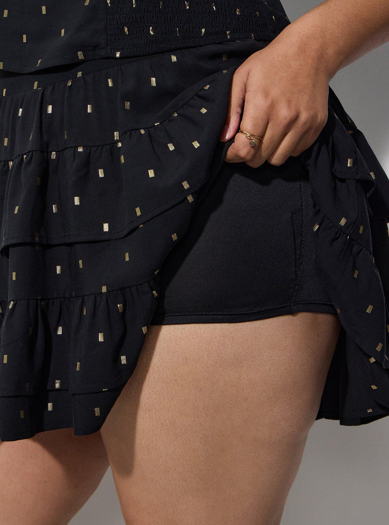 LoveSick Tiered Mini Skort, FIL COUPE BLACK, alternate
