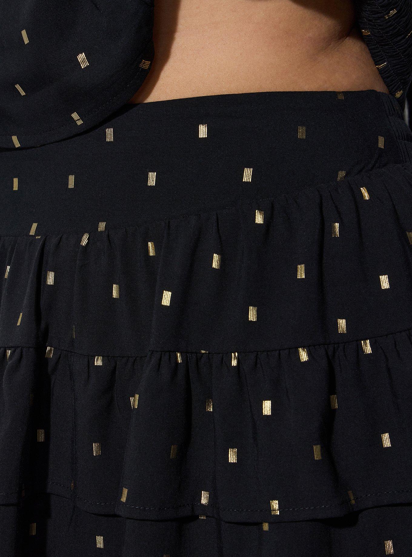 LoveSick Tiered Mini Skort, FIL COUPE BLACK, alternate