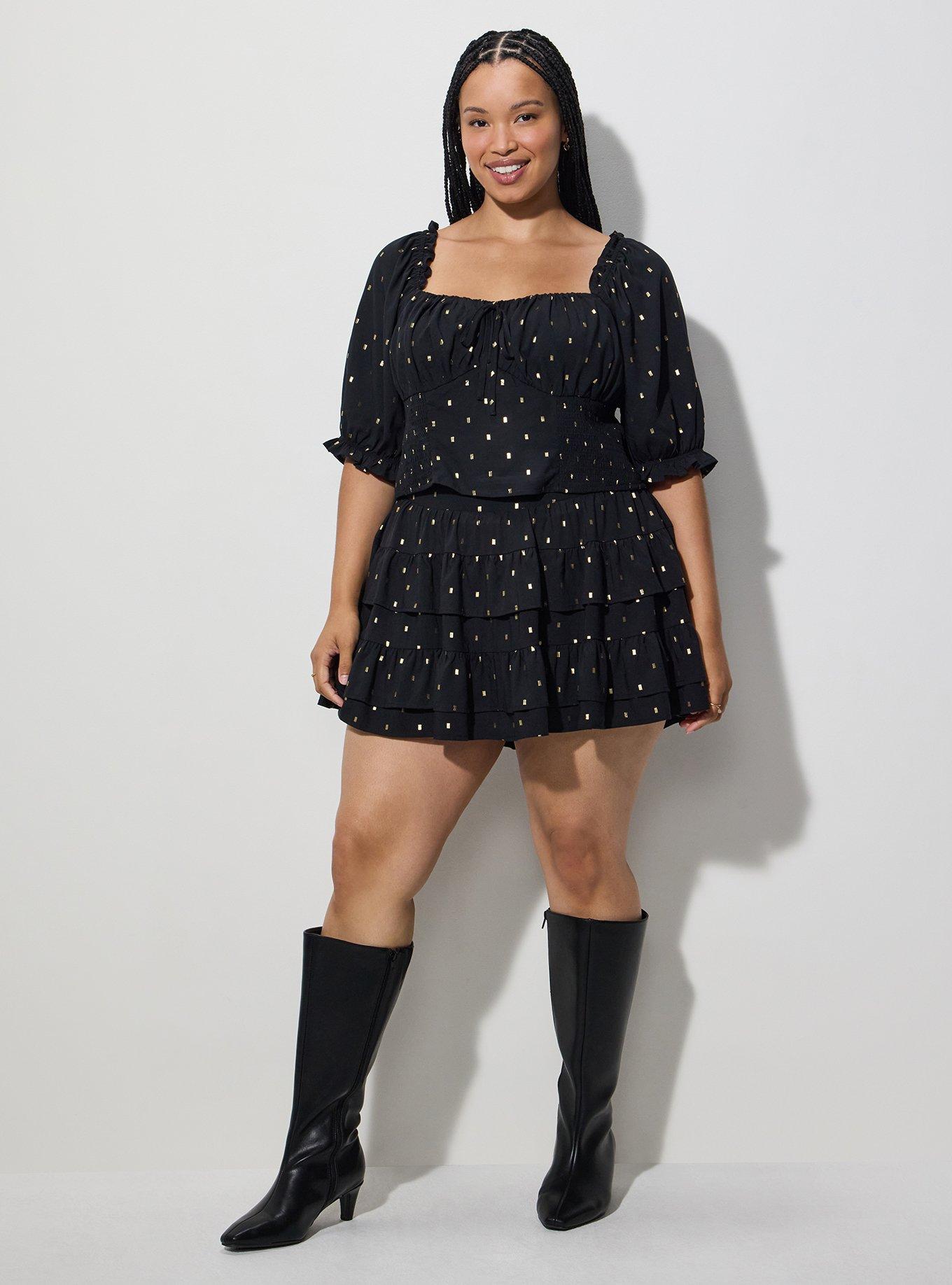 LoveSick Elbow Sleeve Smocked Top, FIL COUPE BLACK, alternate