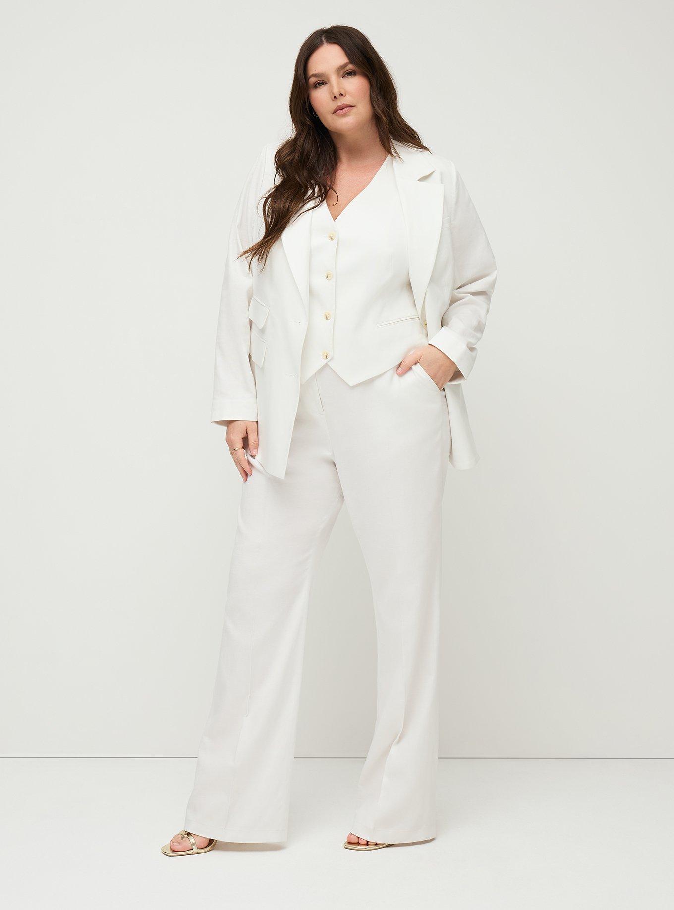Studio Classic Linen-Blend Blazer, BLANC DE BLANC, alternate