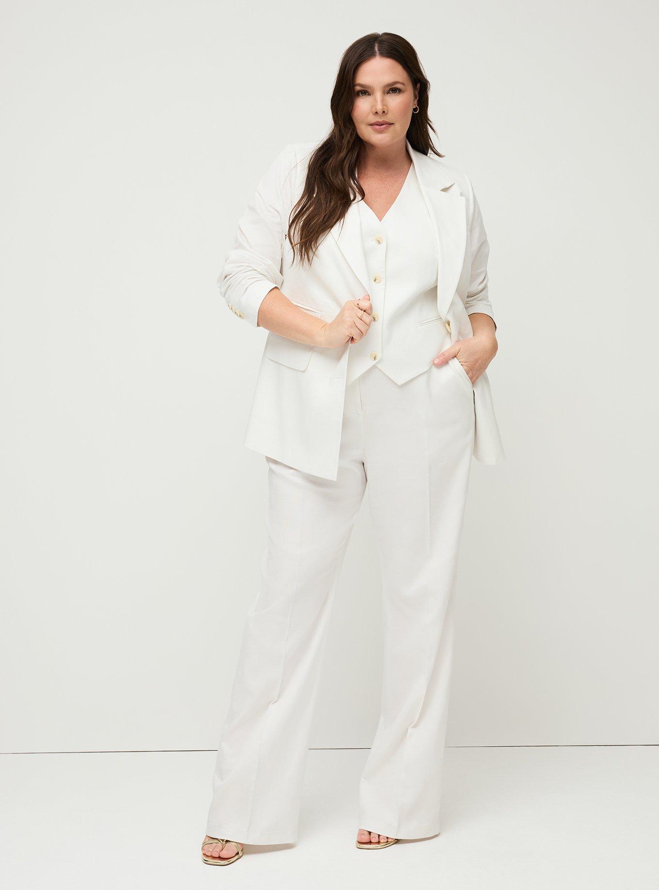 Studio Classic Linen-Blend Blazer, BLANC DE BLANC, alternate