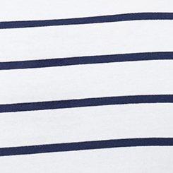 Cotton Crew Babydoll Top, PEACOAT STRIPE, swatch