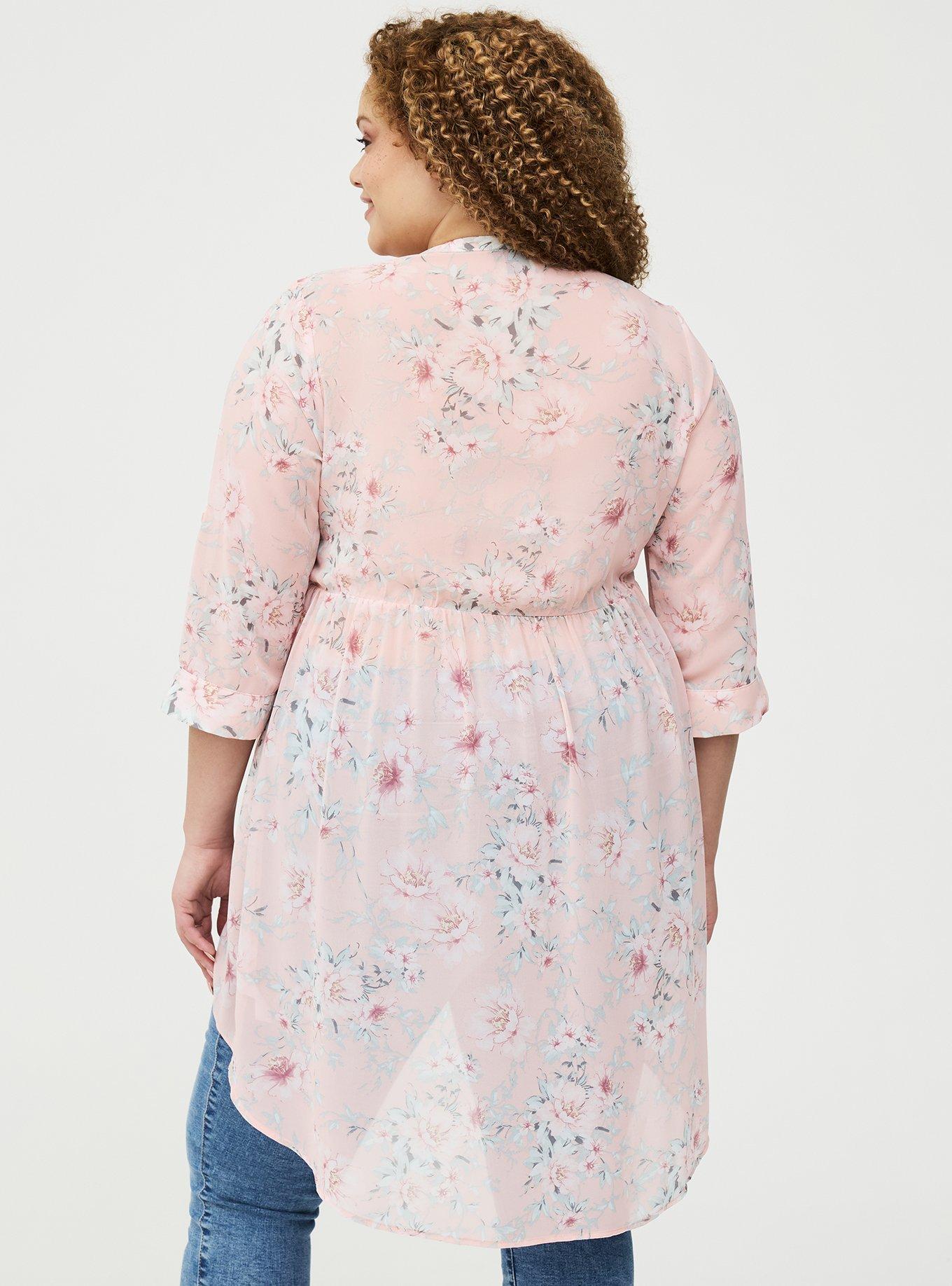 Lexie Babydoll Hi-Low Tunic Top, LOLLA FLORAL PINK, alternate