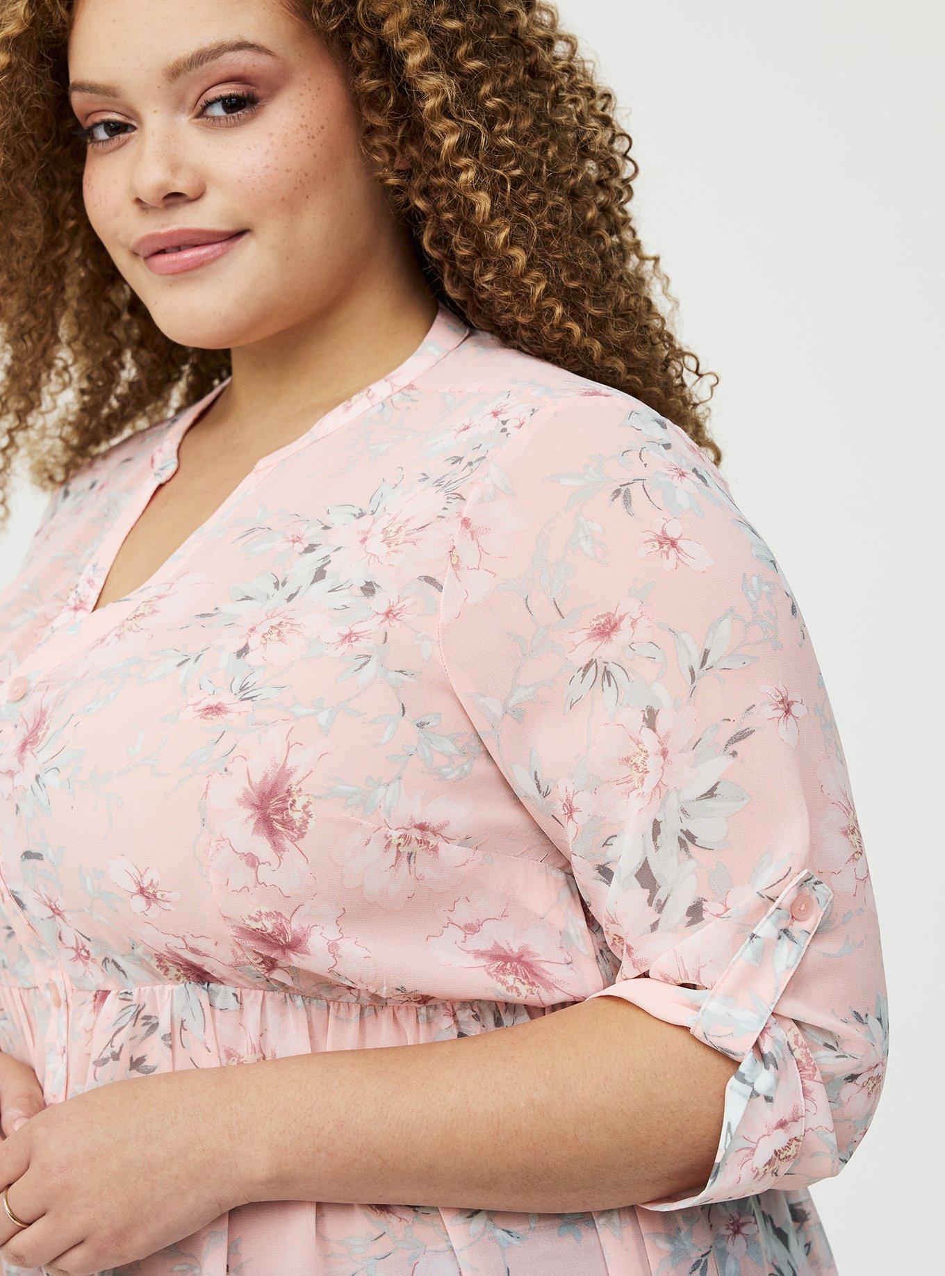 Lexie Babydoll Hi-Low Tunic Top, LOLLA FLORAL PINK, alternate