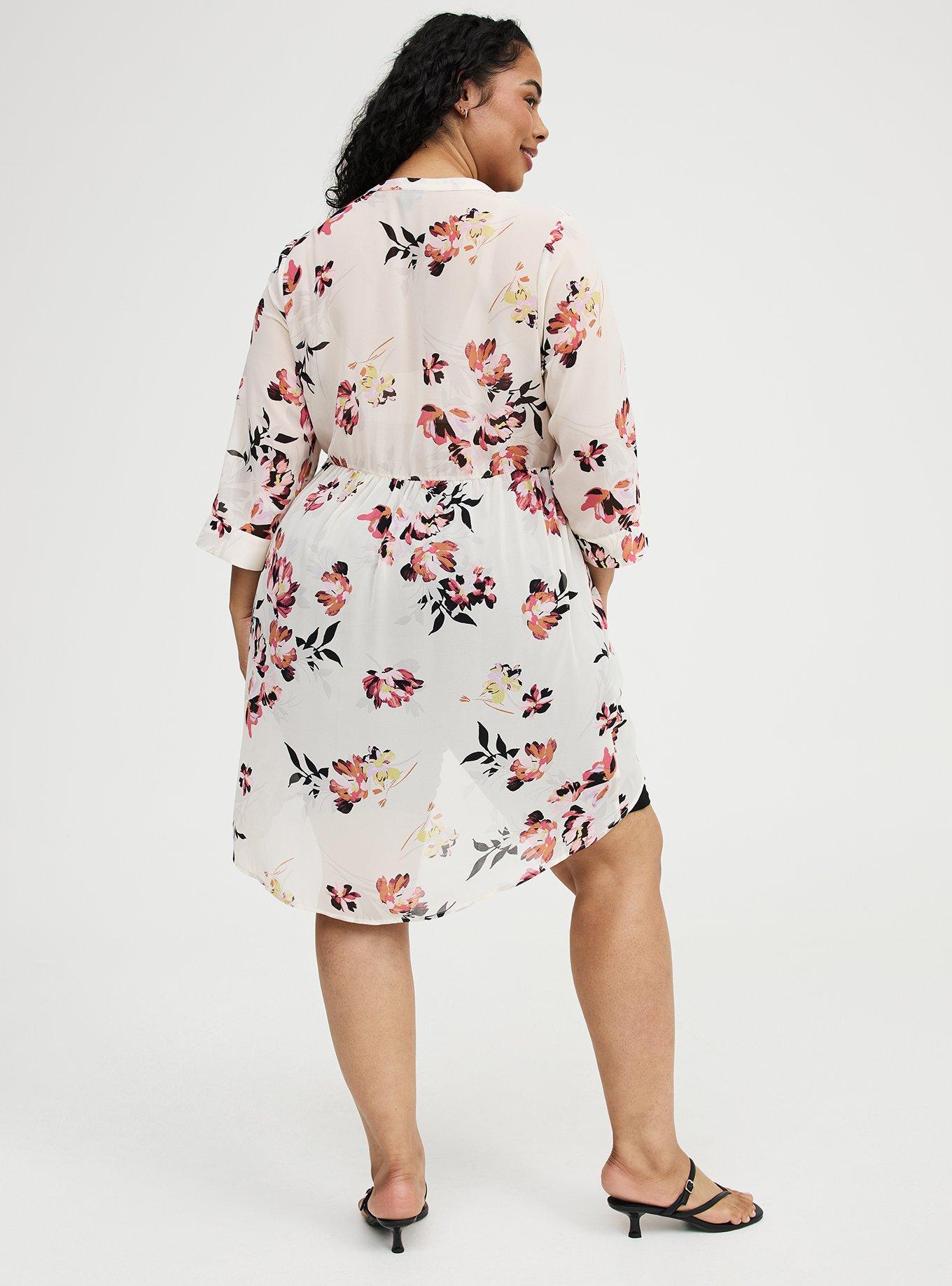 Lexie Babydoll Hi-Low Tunic Top, NEW SWOOP FLORAL PRISTIN, alternate