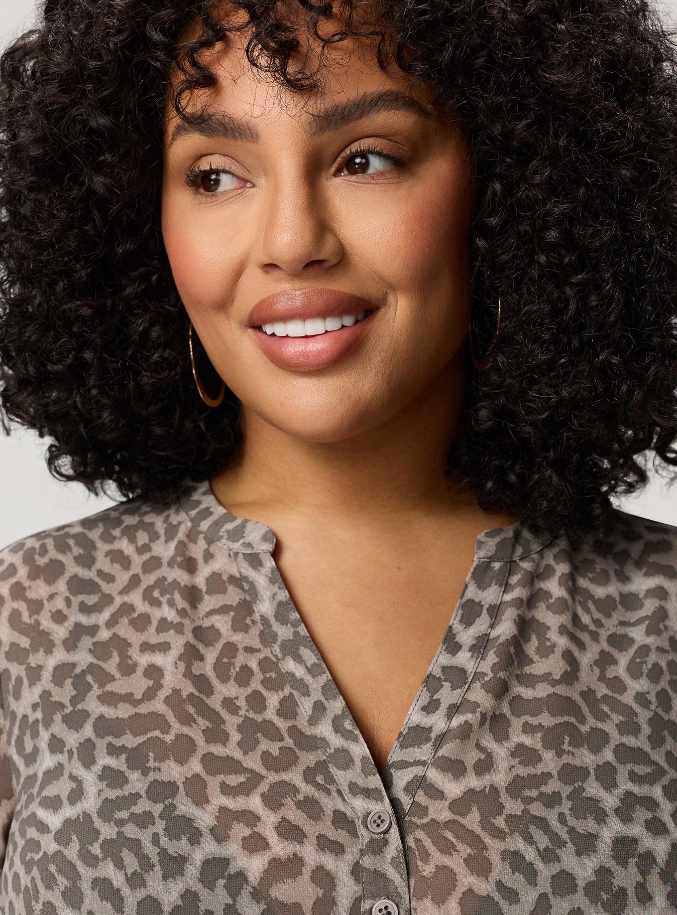 Lexie Hi-Low Tunic Babydoll Top, ON THE PROWL LEOPARD LIGHT BROWN, alternate
