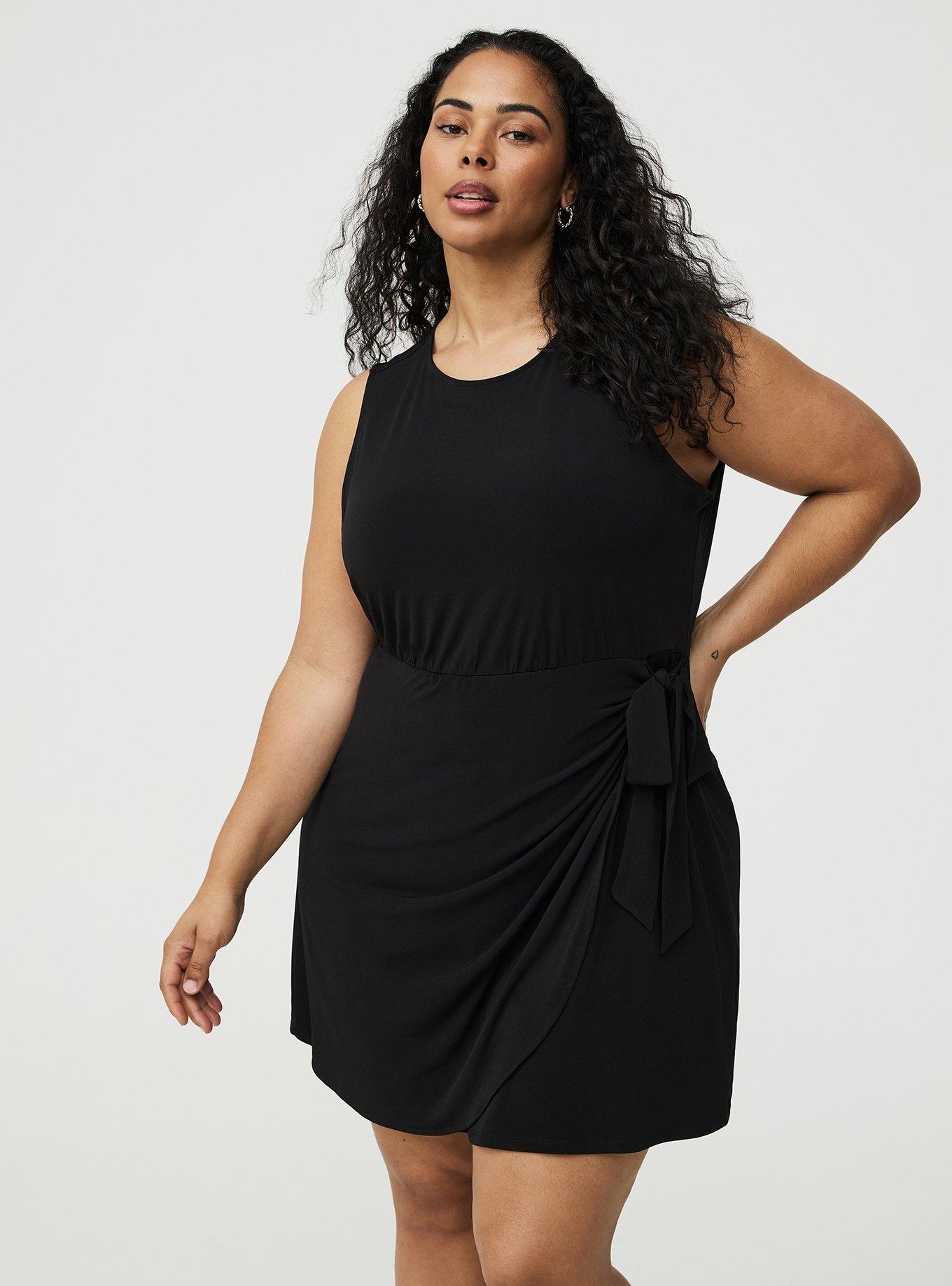 Wrap Crew Mini Dress, DEEP BLACK, alternate