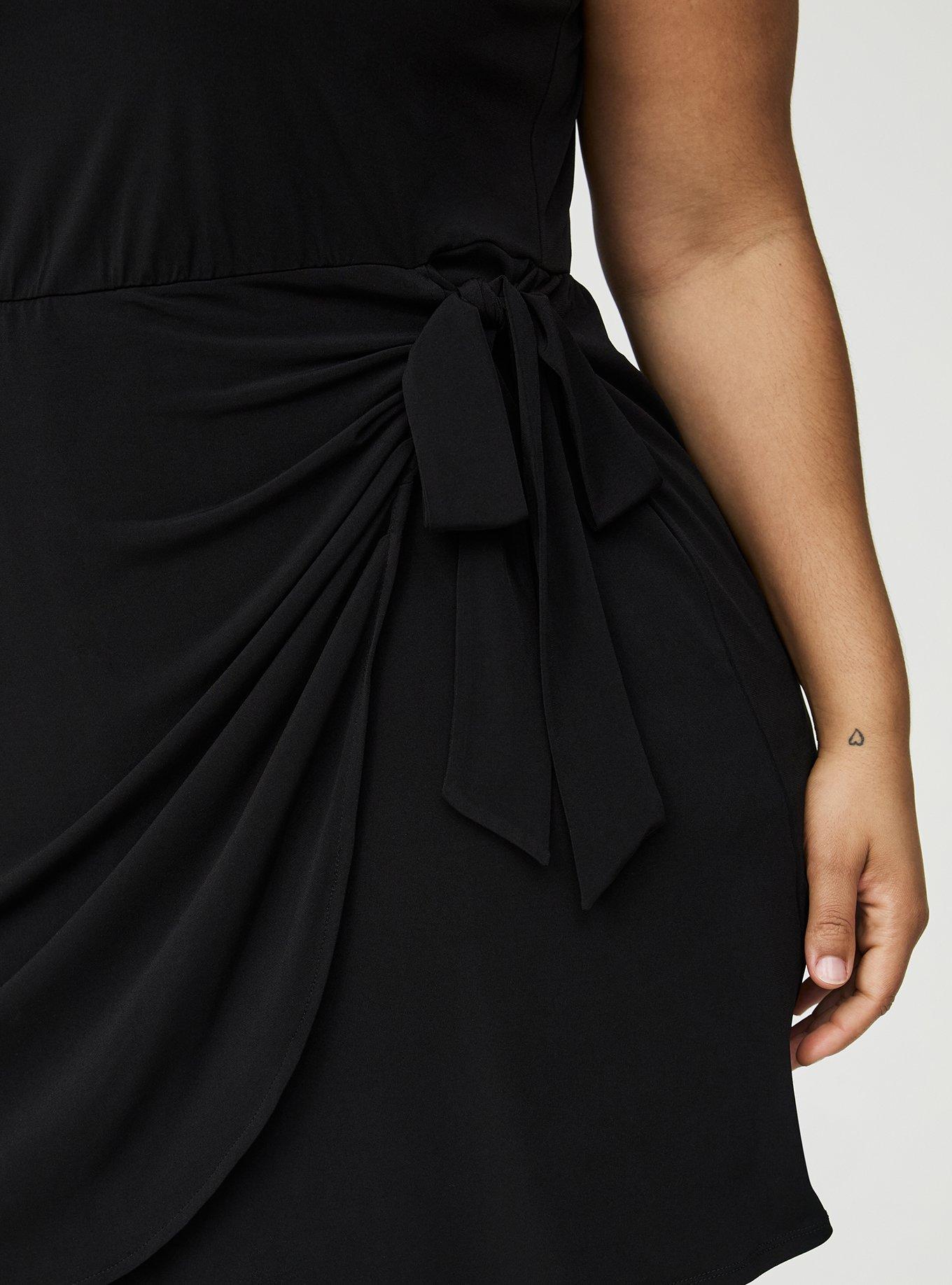 Wrap Crew Mini Dress, DEEP BLACK, alternate