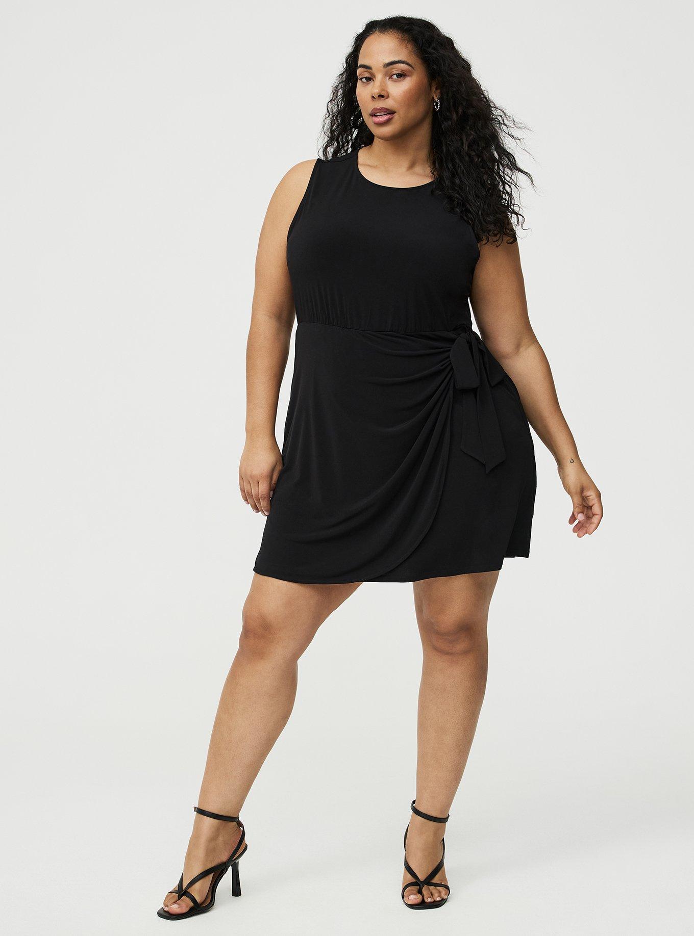 Wrap Crew Mini Dress, DEEP BLACK, alternate