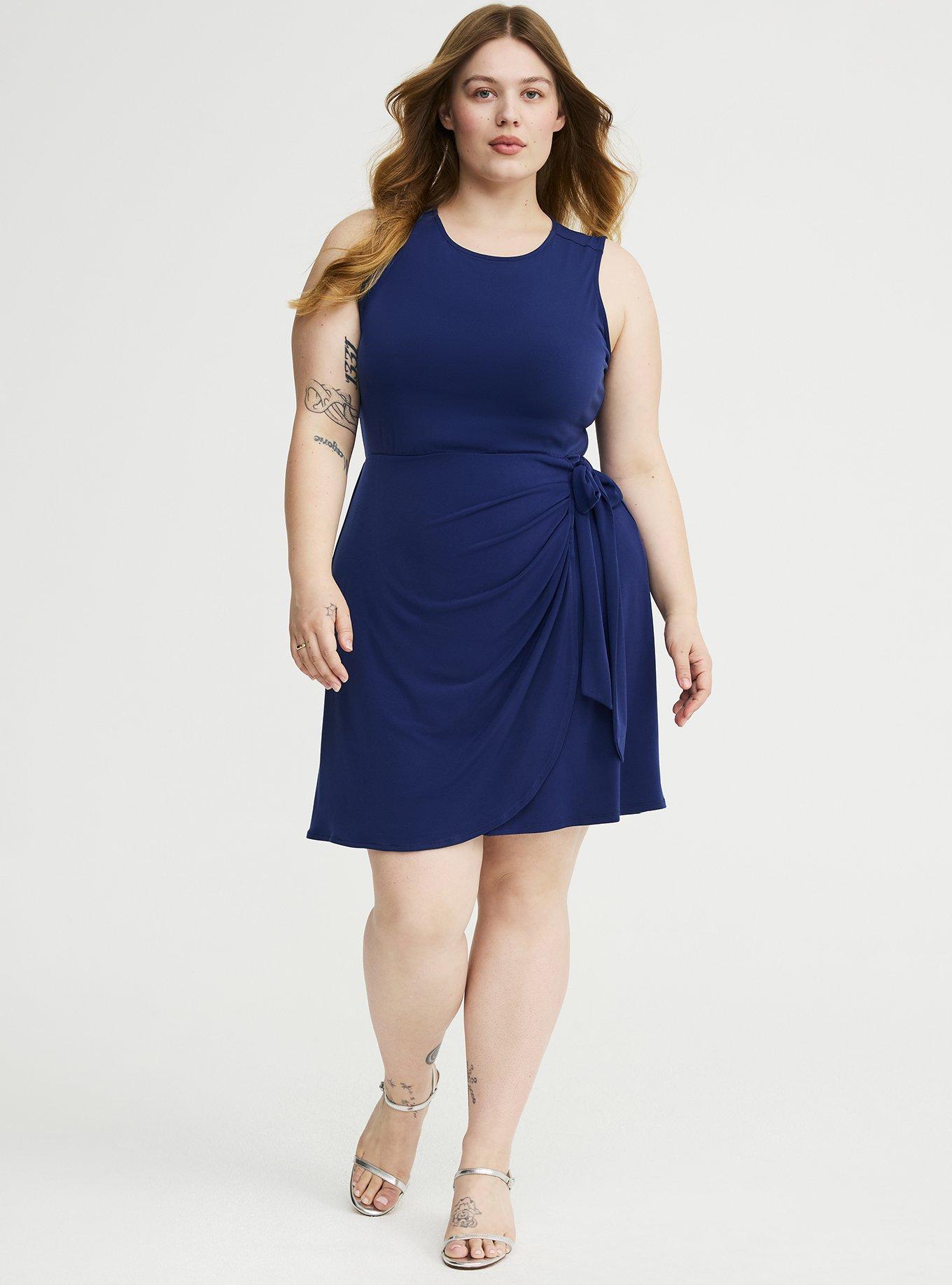 Wrap Crew Mini Dress, MEDIEVAL BLUE, alternate