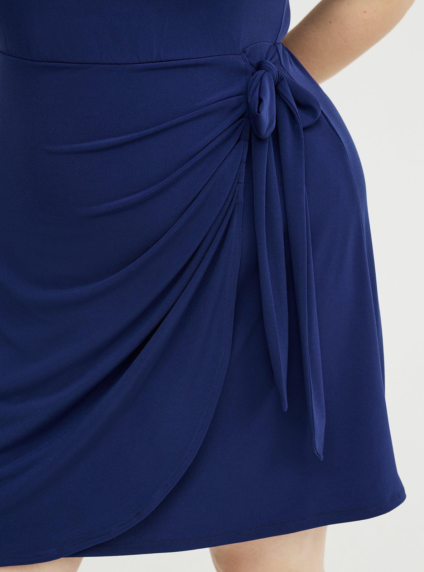 Wrap Crew Mini Dress, MEDIEVAL BLUE, alternate