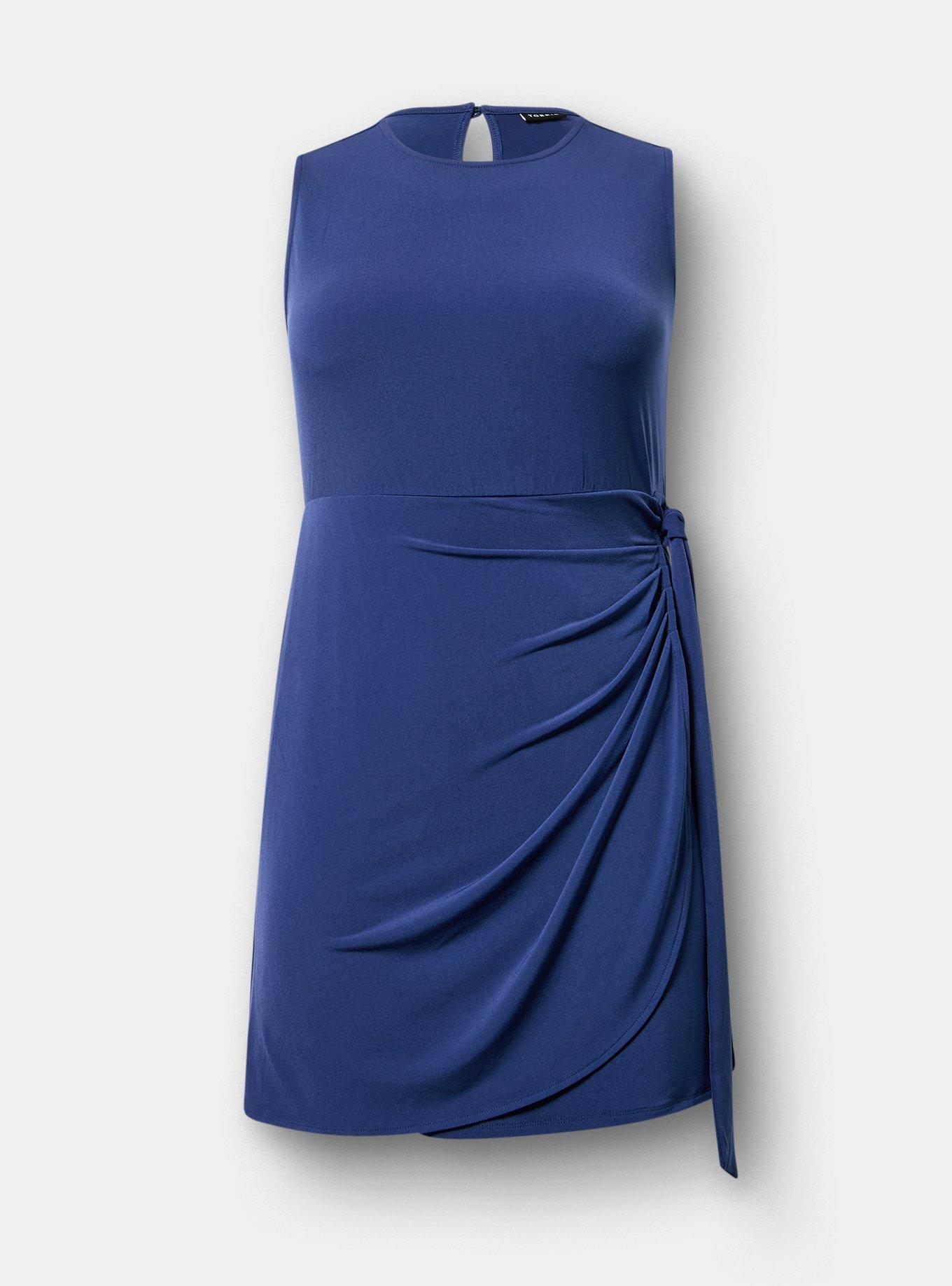 Wrap Crew Mini Dress, MEDIEVAL BLUE, hi-res