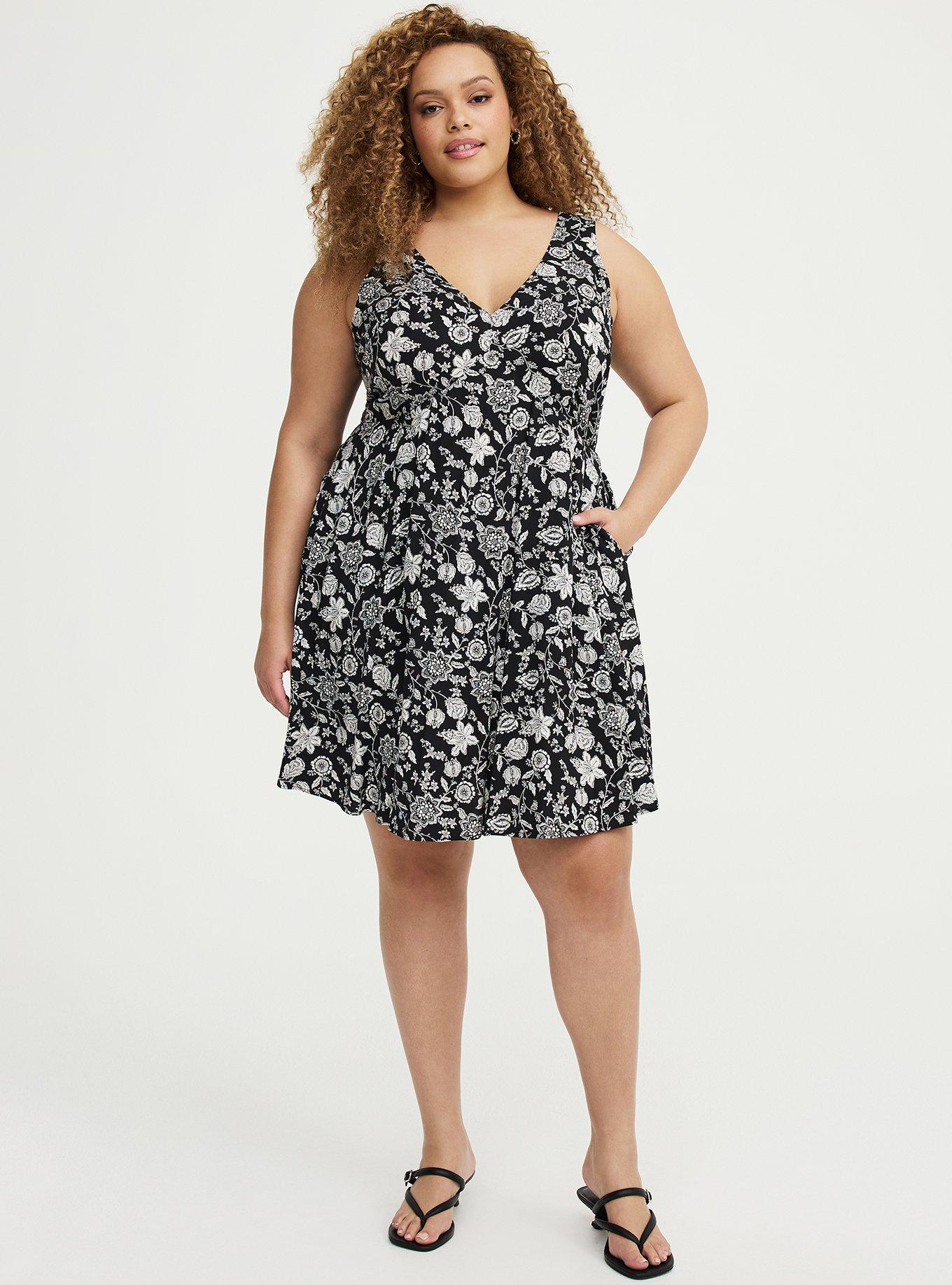 V-Neck Mini Dress, TRACY BANDANA BLACK, alternate