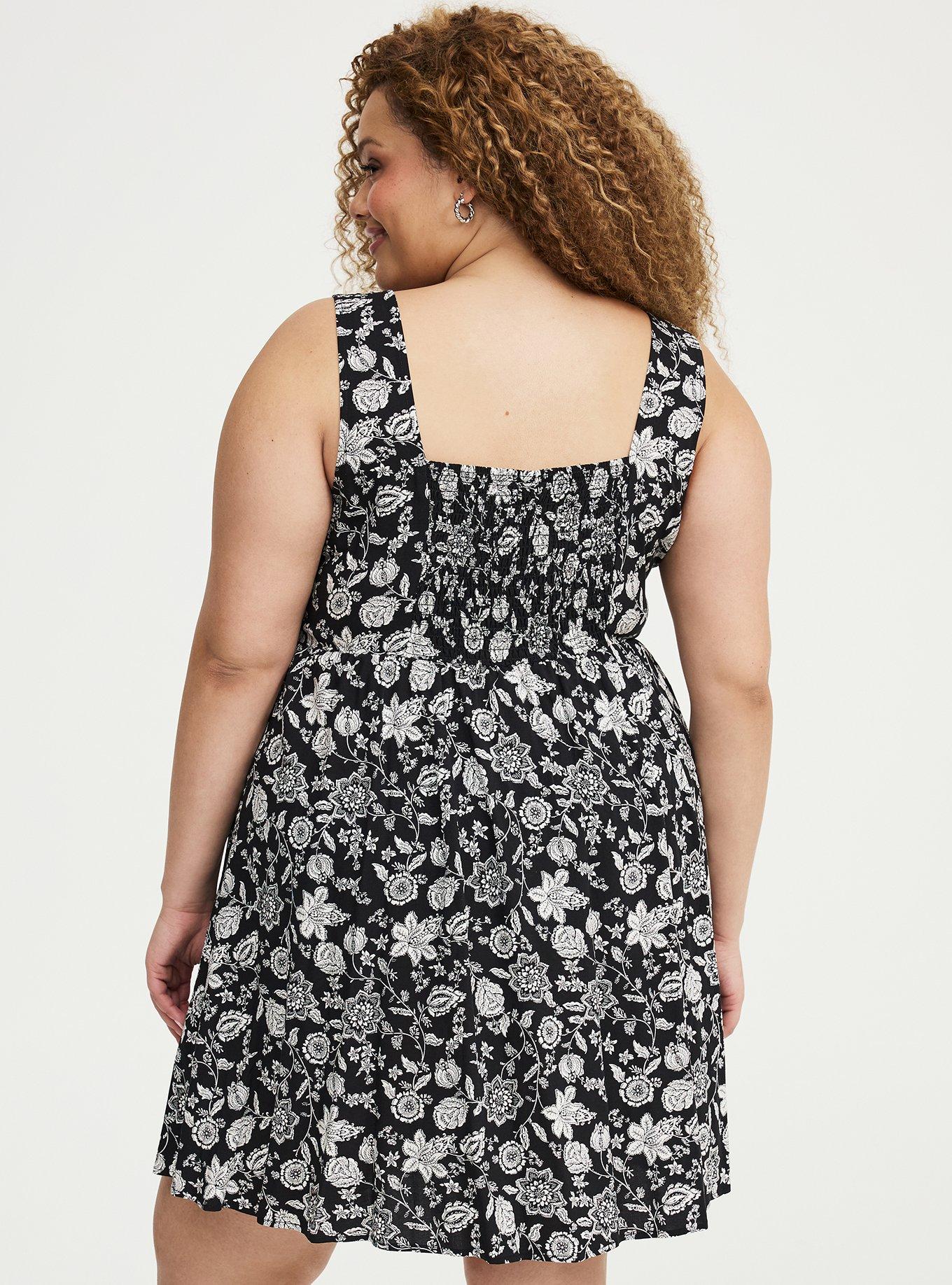 V-Neck Mini Dress, TRACY BANDANA BLACK, alternate