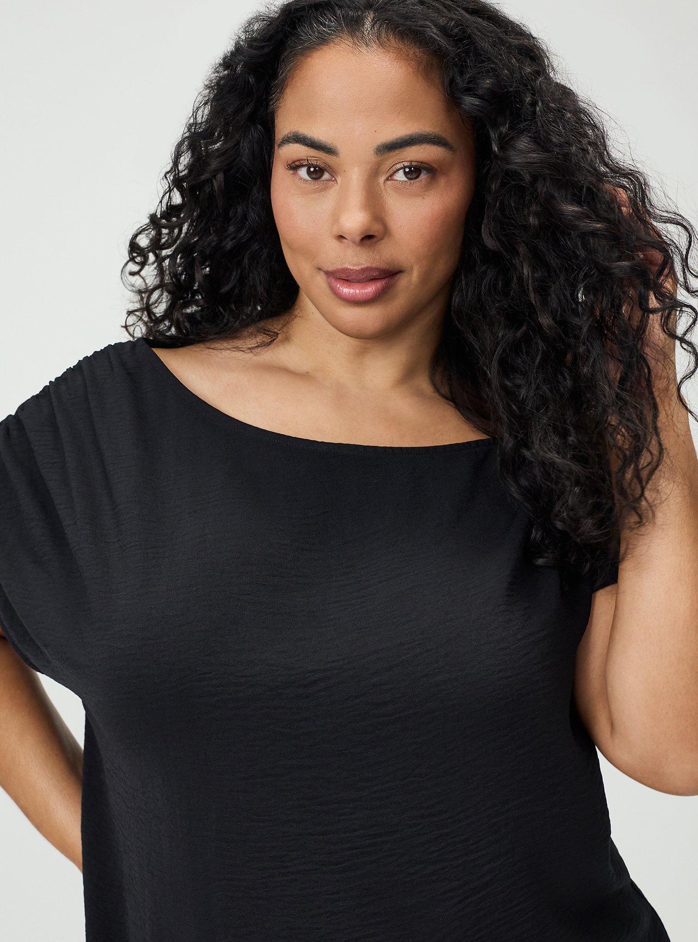 Off-Shoulder Top, DEEP BLACK, alternate