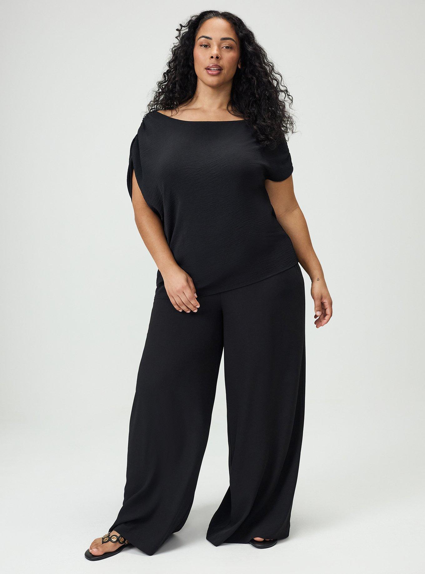 Off-Shoulder Top, DEEP BLACK, alternate
