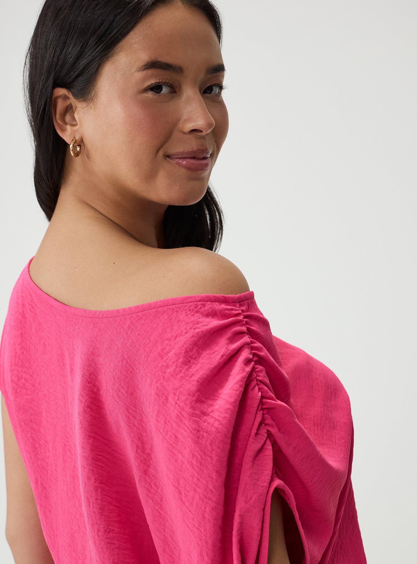 Off-Shoulder Top, BEETROOT PURPLE, alternate