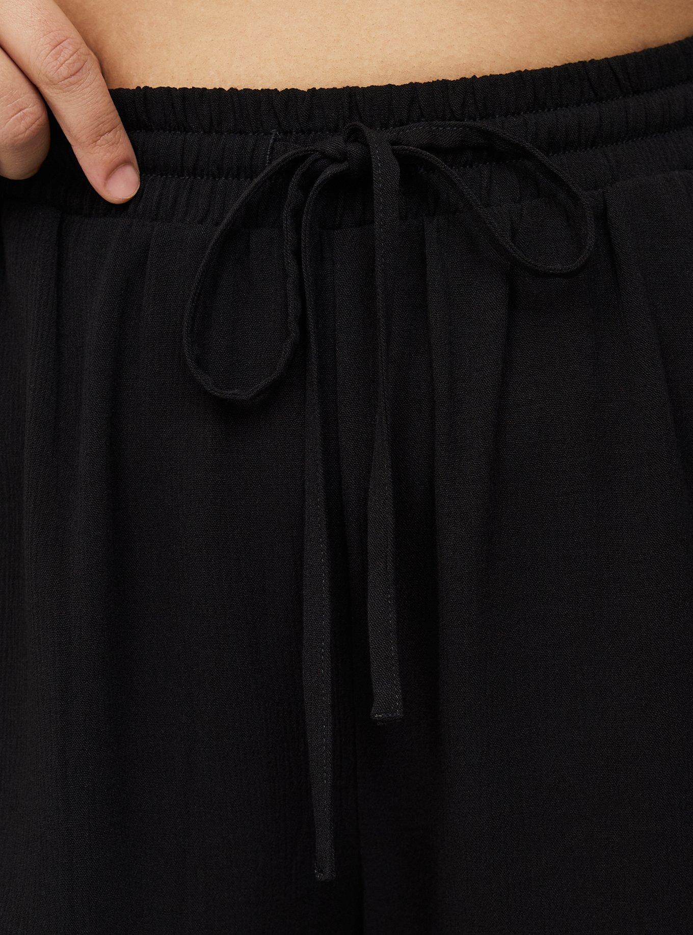 Pull On Gauze High Rise Short, DEEP BLACK, alternate