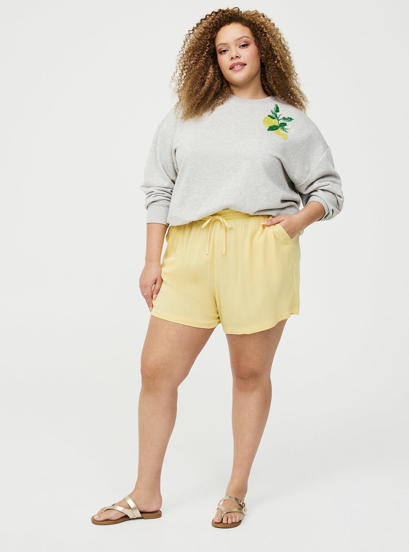 Pull On Gauze High Rise Short, SUNDRESS, hi-res