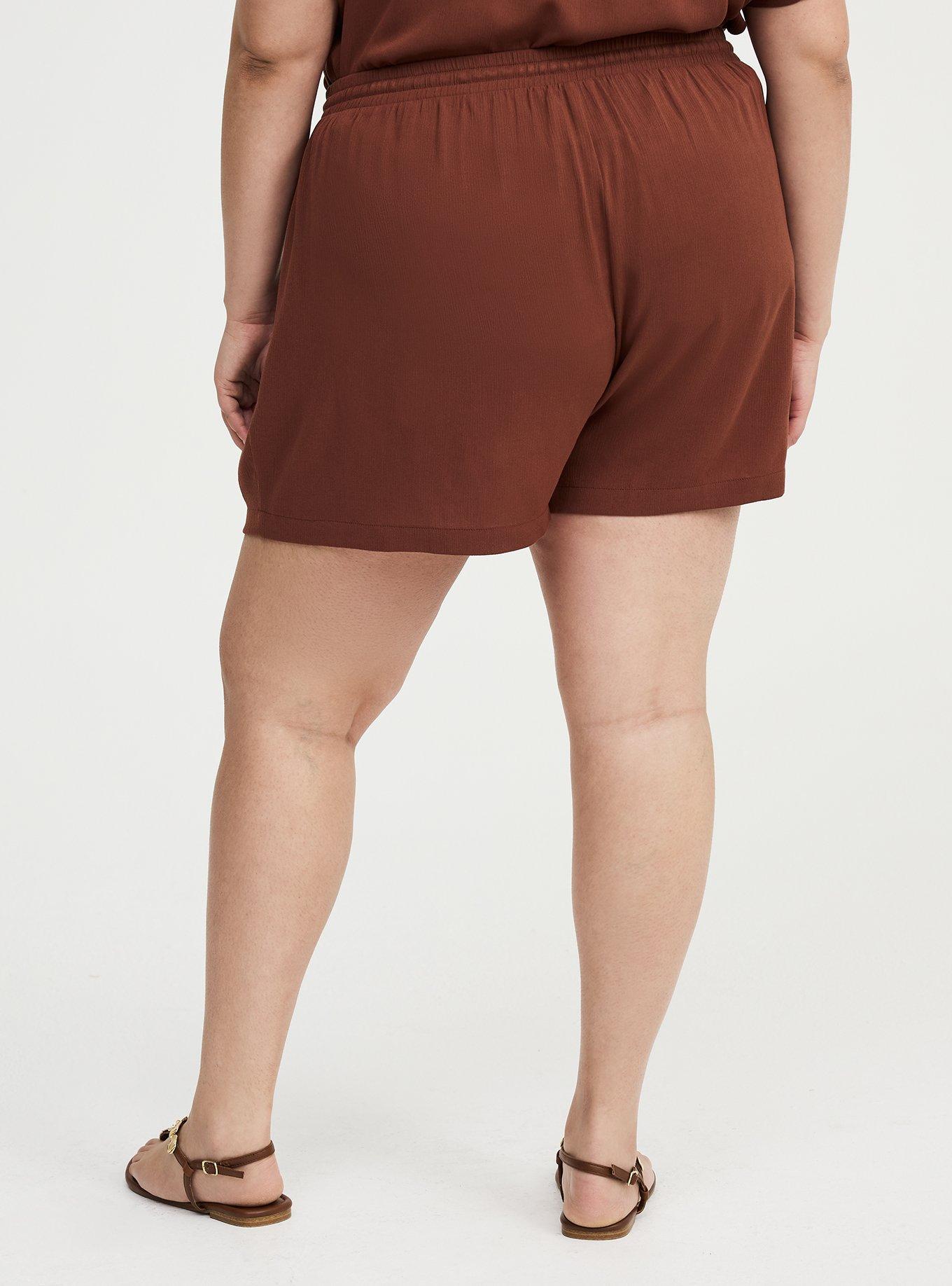 Pull On Gauze High Rise Short, CAPPUCCINO, alternate