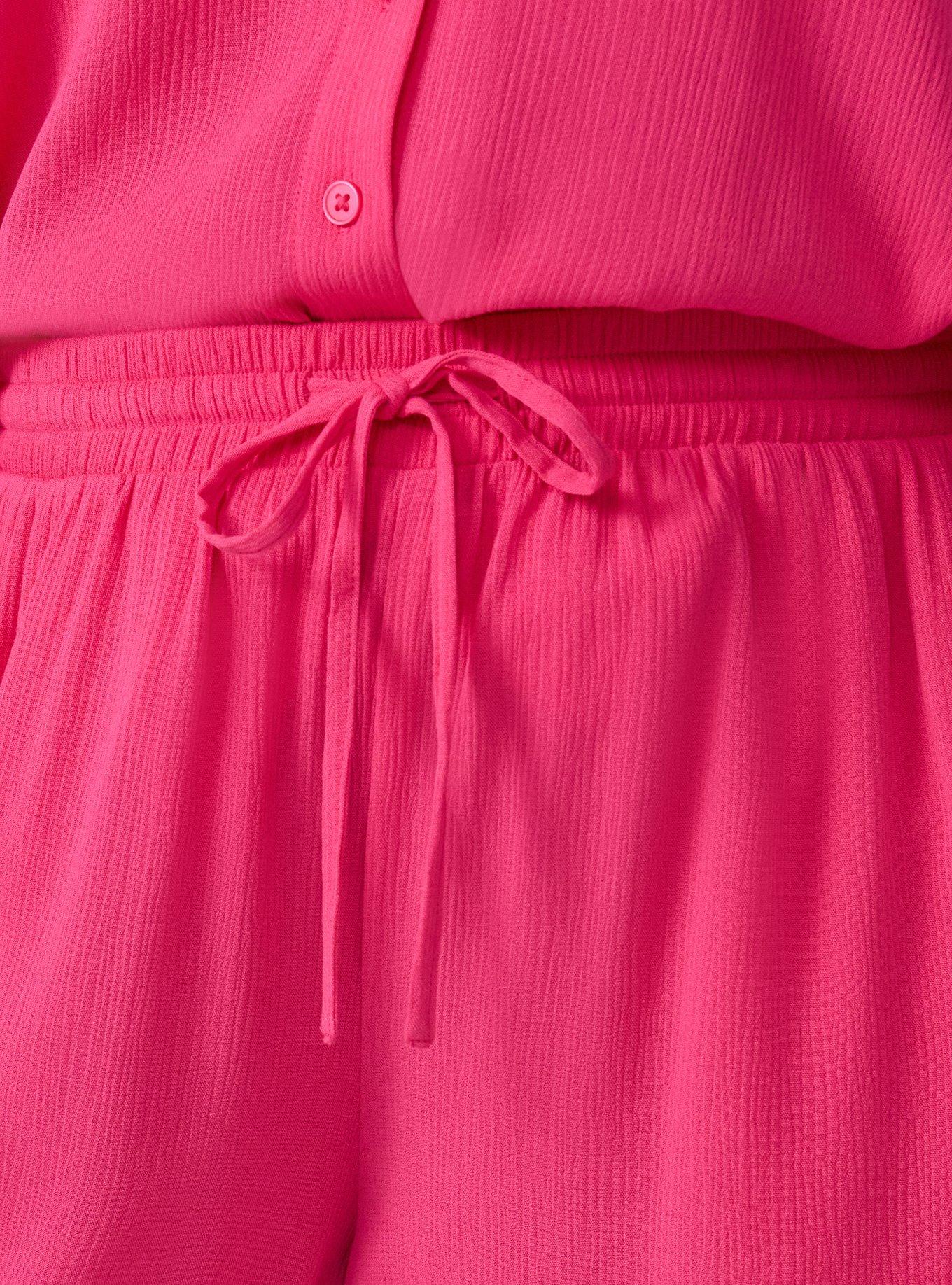 Pull-On Gauze High-Rise Short, BEETROOT PURPLE, alternate