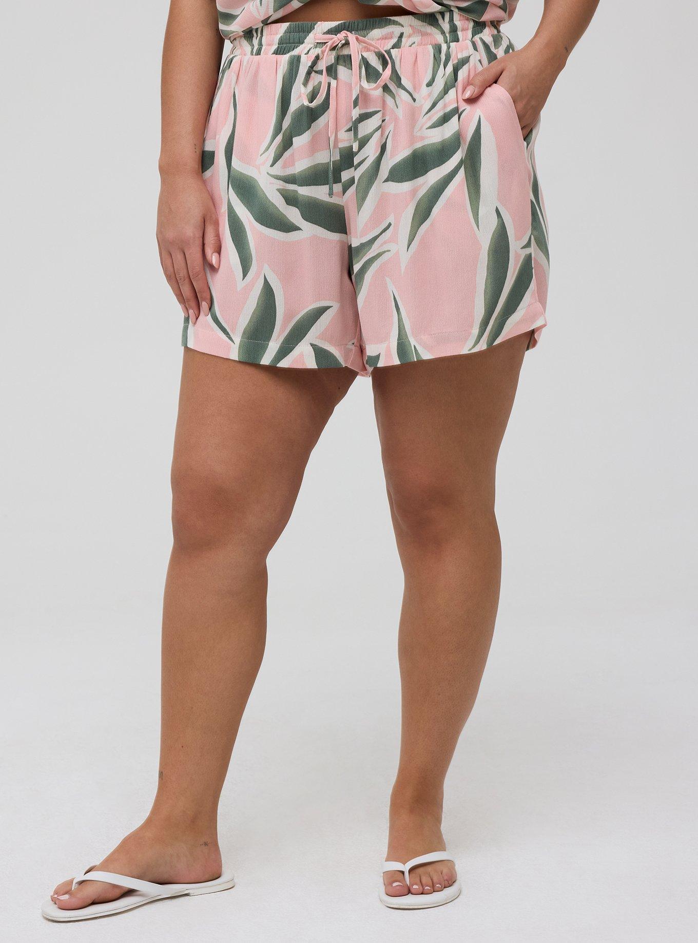 Pull On Gauze High Rise Short, BREEZY PALMS PINK, alternate