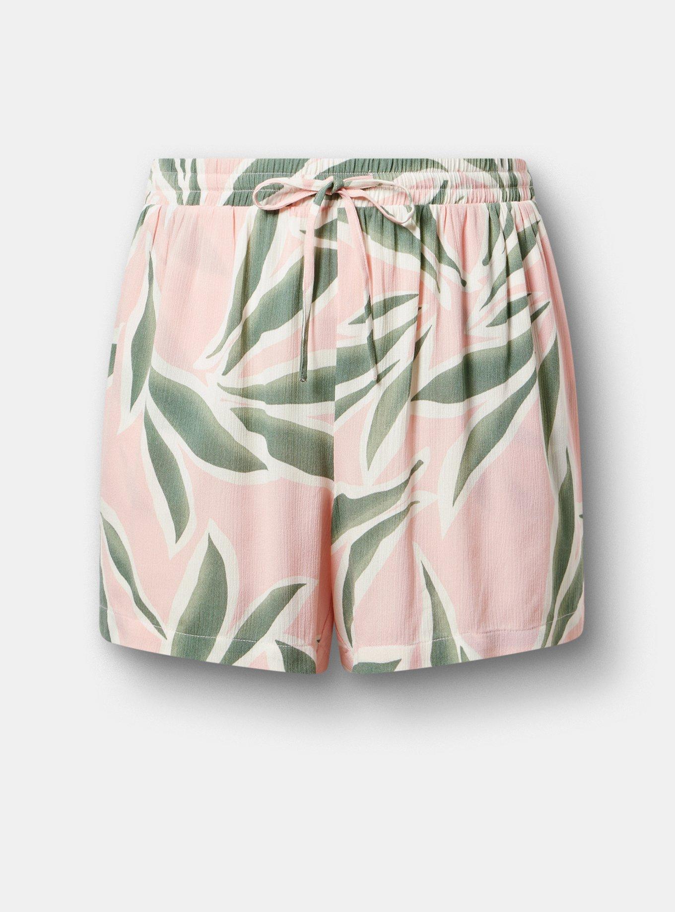 Pull On Gauze High Rise Short, BREEZY PALMS PINK, hi-res